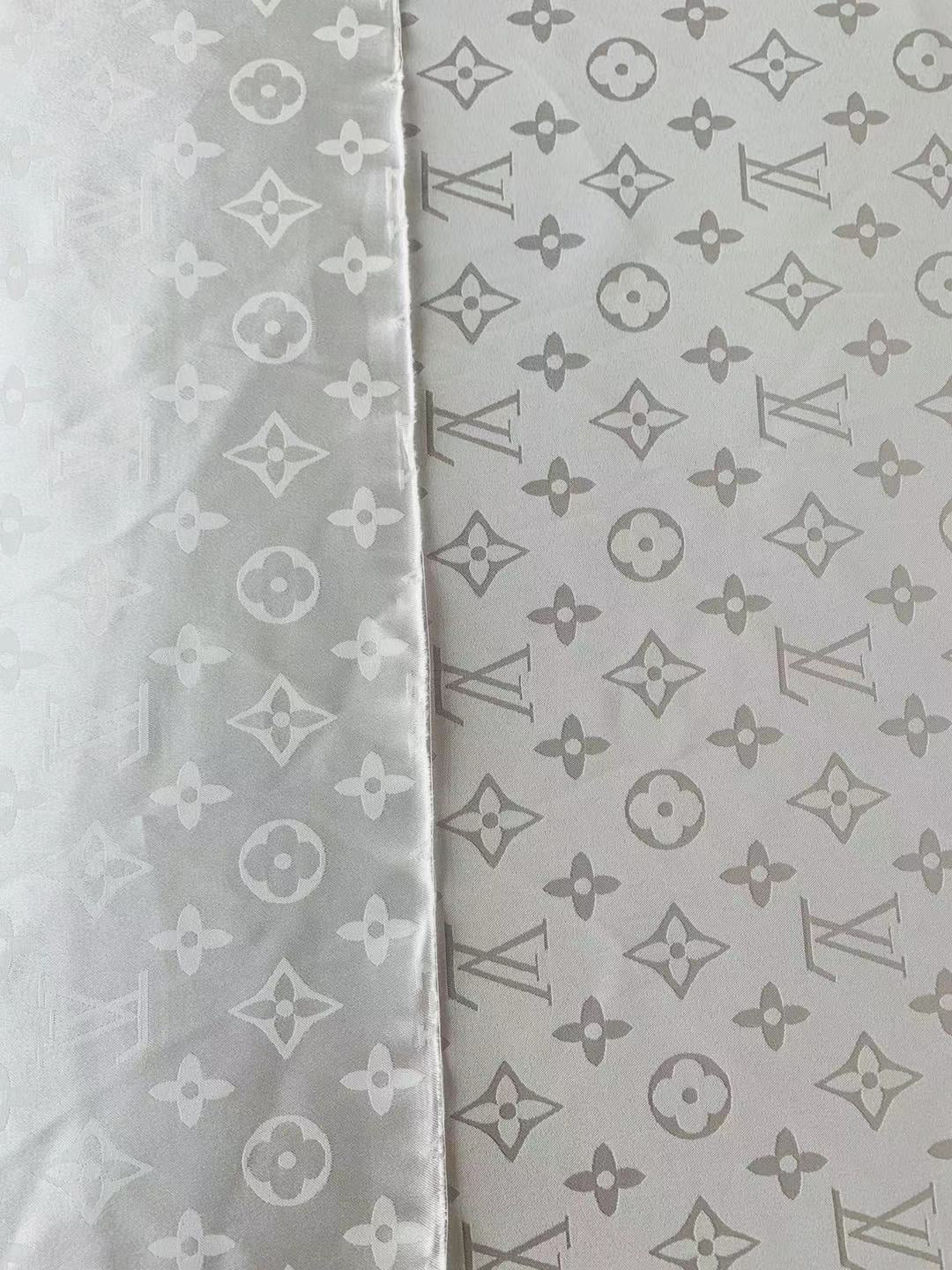 Craft LV White Silk Jacquard Cloth Fabric For Handmade Handicraft Goods