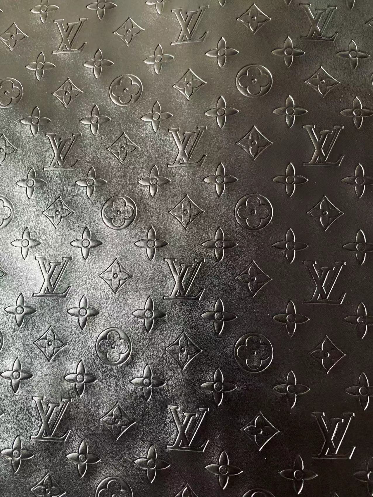 Napa Material Black Embossed LV Leather For Upholstery Furniture Handicraft