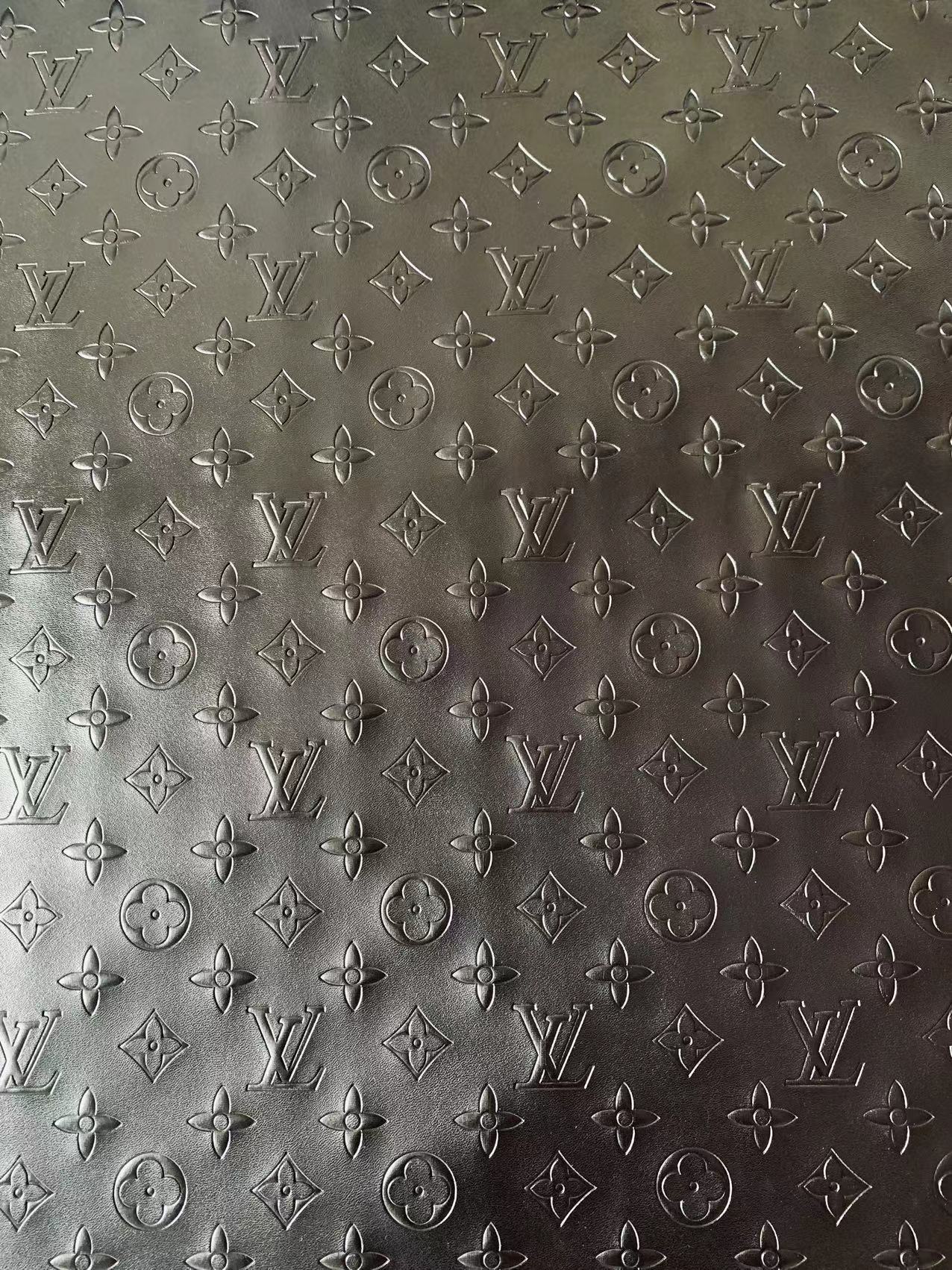 Napa Material Black Embossed LV Leather For Upholstery Furniture Handicraft