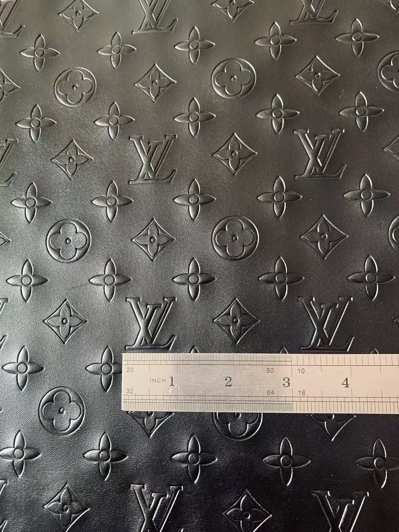 Napa Material Black Embossed LV Leather For Upholstery Furniture Handicraft