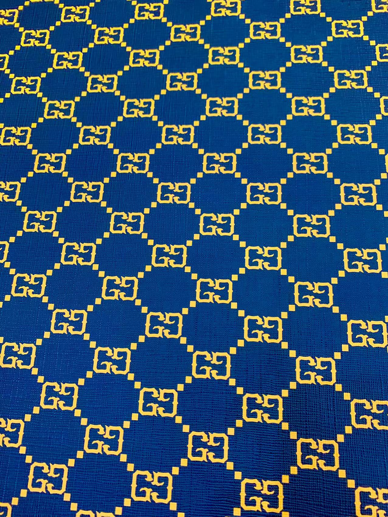 Craft Black With Yellow Color Gucci Leather Fabric For Handicraft Goods By Yard