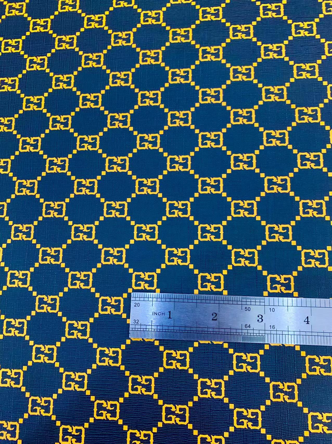 Craft Black With Yellow Color Gucci Leather Fabric For Handicraft Goods By Yard