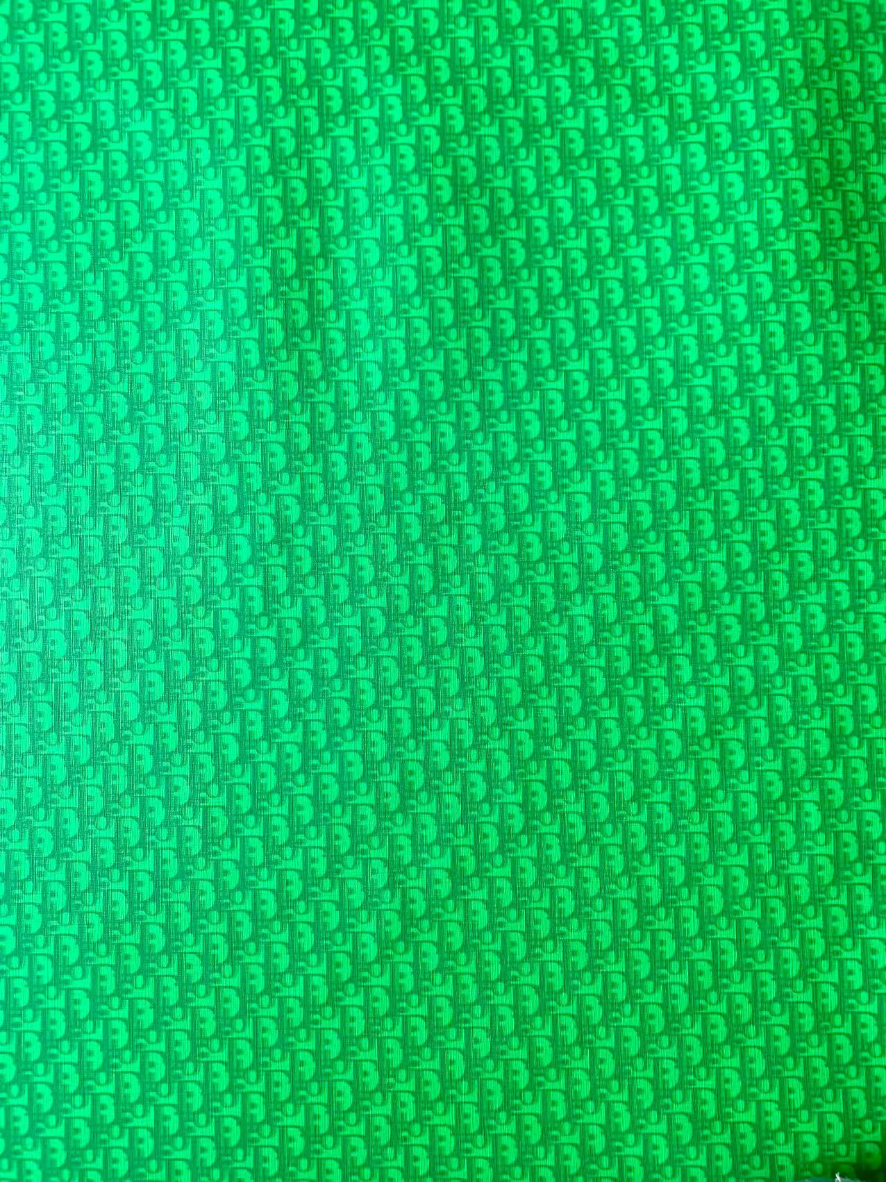 Craft Green Dior Learher Fabric For Handmade Sneaker ,Upholstery Car Handicraft Goods By Yard