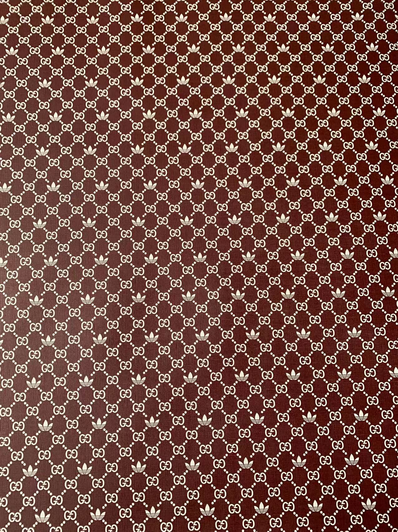 Craft Dark Red Adidas With Gucci Leather For Handmade Sneaker, Upholstery DIY Goods By Yard