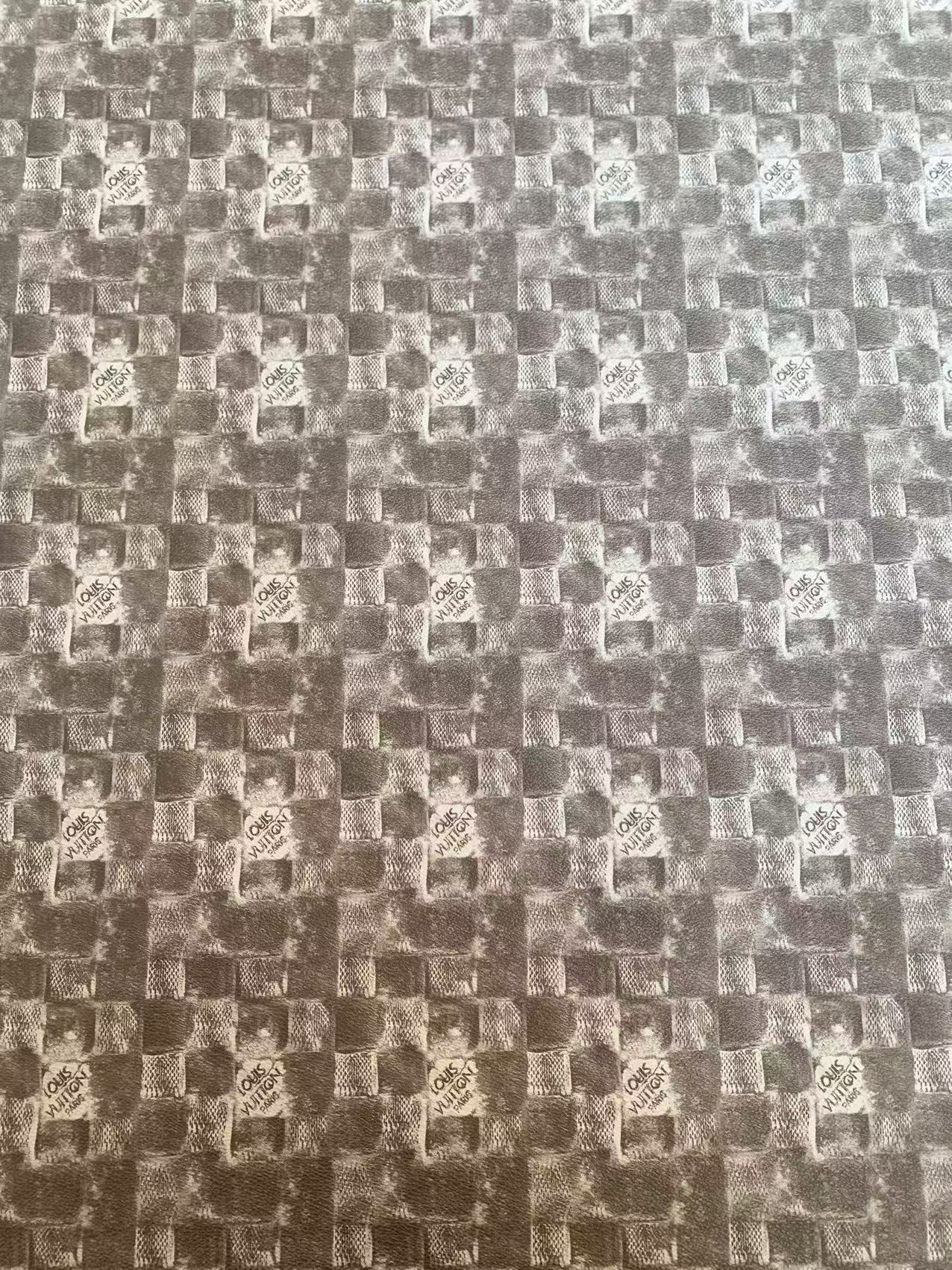 Fashion Louis Vuitton Sketch Deisgn Damier Leather Fabric For Handmade Sneaker,Shoes,Upholstery By Yard