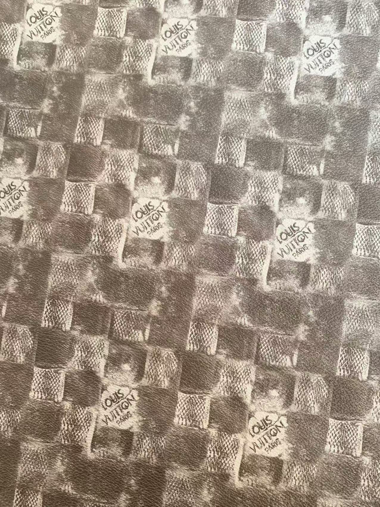 Fashion Louis Vuitton Sketch Deisgn Damier Leather Fabric For Handmade Sneaker,Shoes,Upholstery By Yard