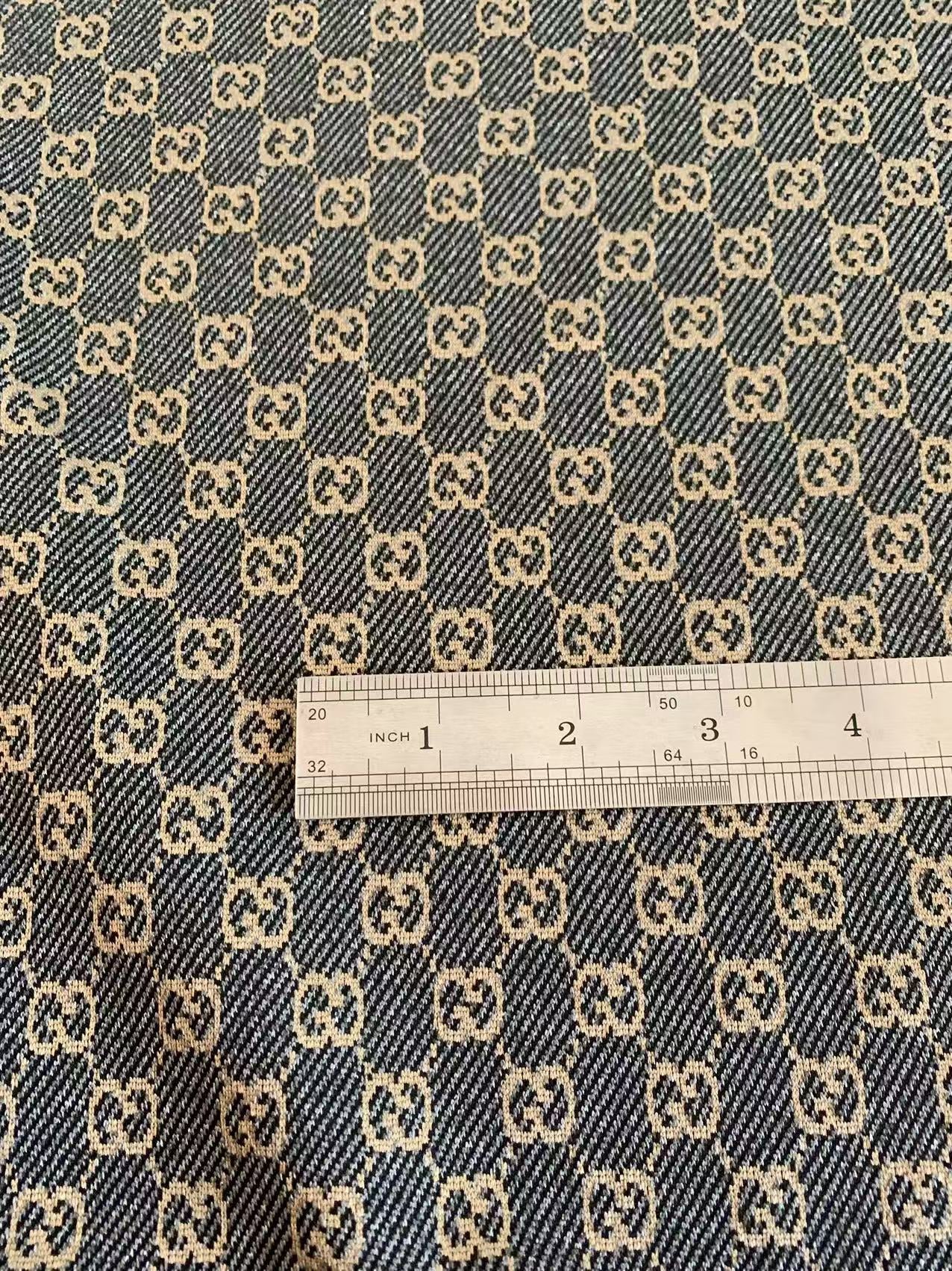 Craft Gray With Tan 0.5" Gucci Knitting Jacquard Cloth Fabric For Handmade Apparel ,Clothing ,Sneaker Upholstery Goods By Yard