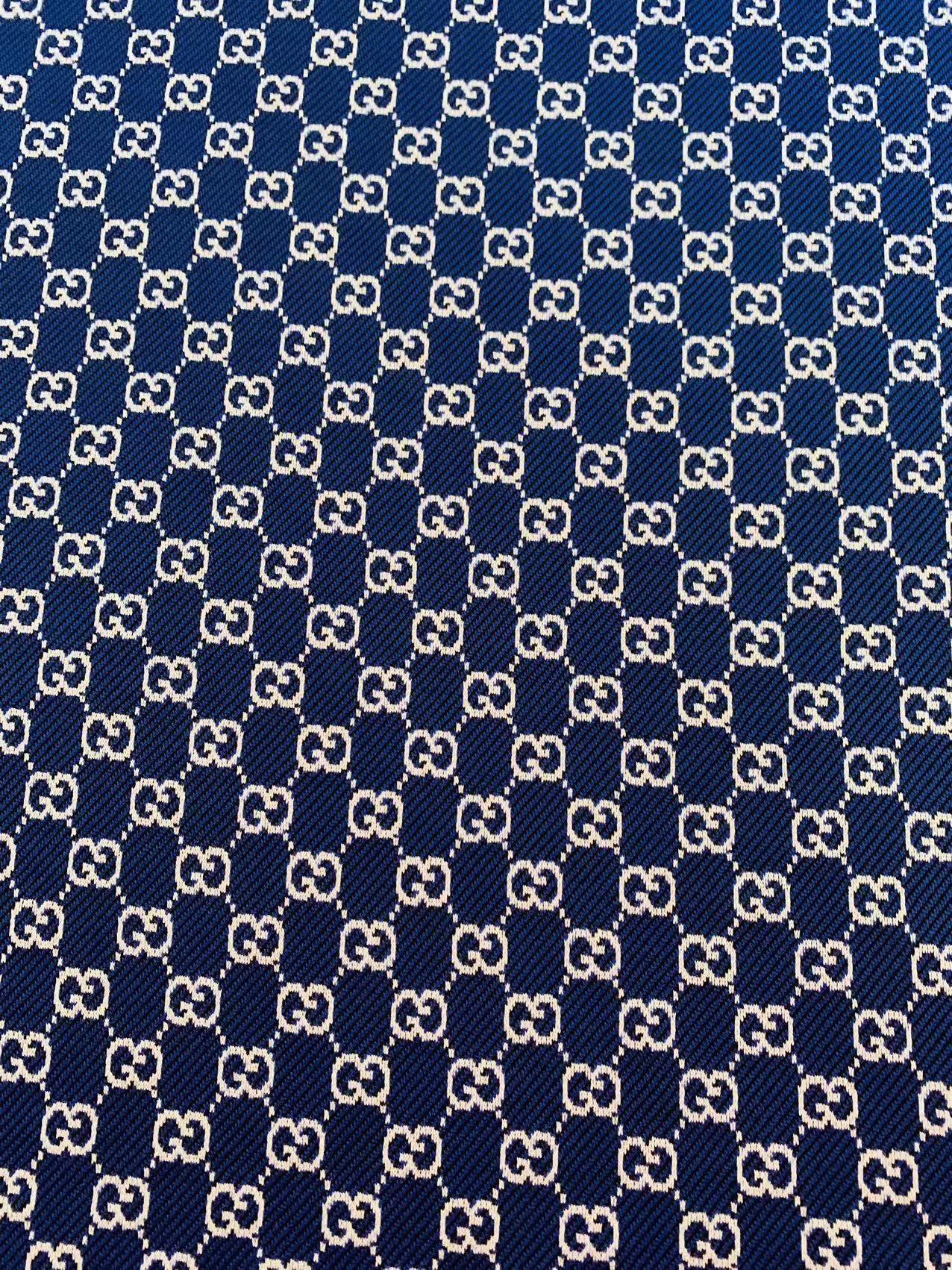 Craft Navy Blue 0.5" Gucci Knitting Jacquard Cloth Fabric For Handmade Apparel ,Clothing ,Sneaker Upholstery Goods By Yard
