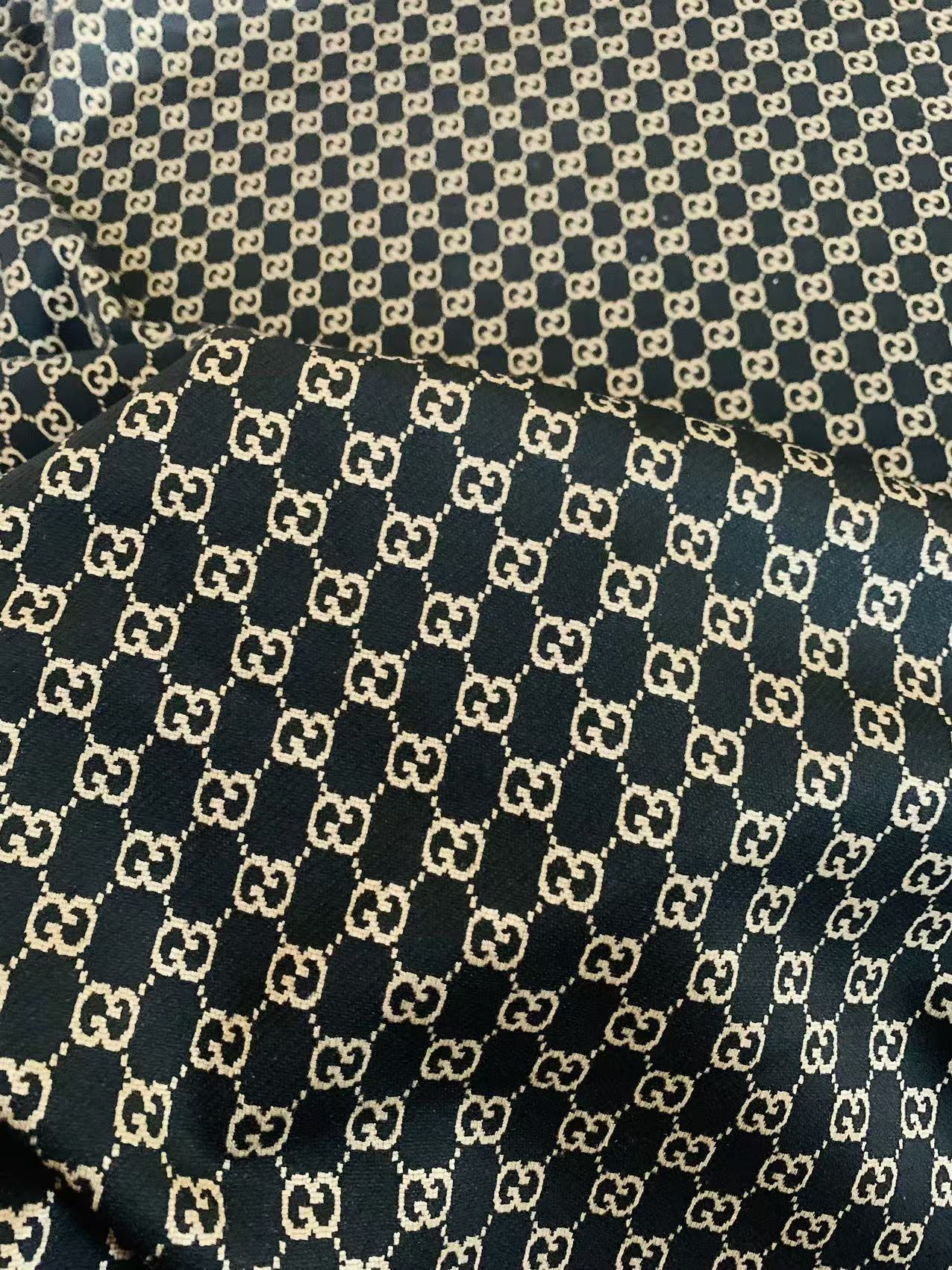 Craft Black With Cream 0.5" Gucci Knitting Jacquard Cloth Fabric For Handmade Apparel ,Clothing ,Sneaker Upholstery Goods By Yard