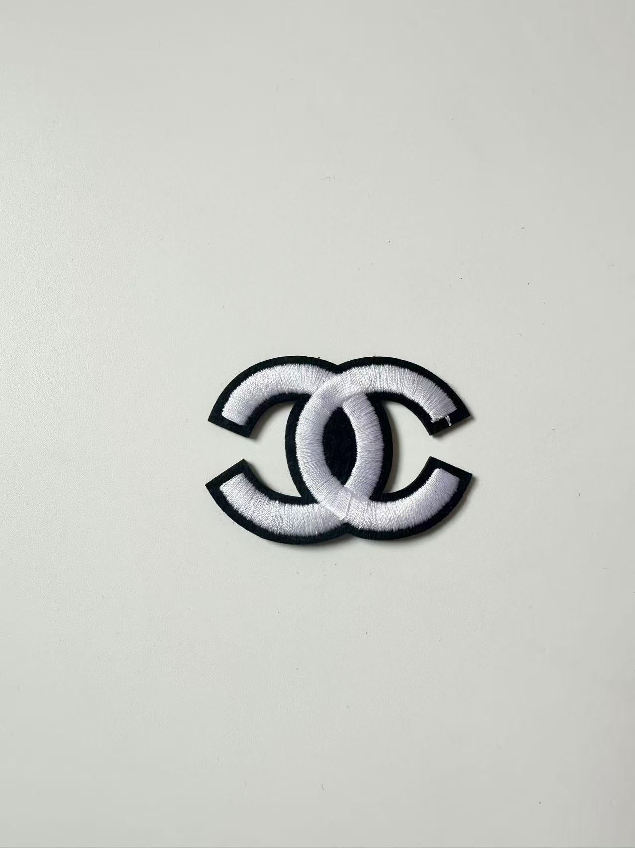 Craft Sewing Black and White Embroidery 2.3"x1.7" Chanel Patch By Pieces