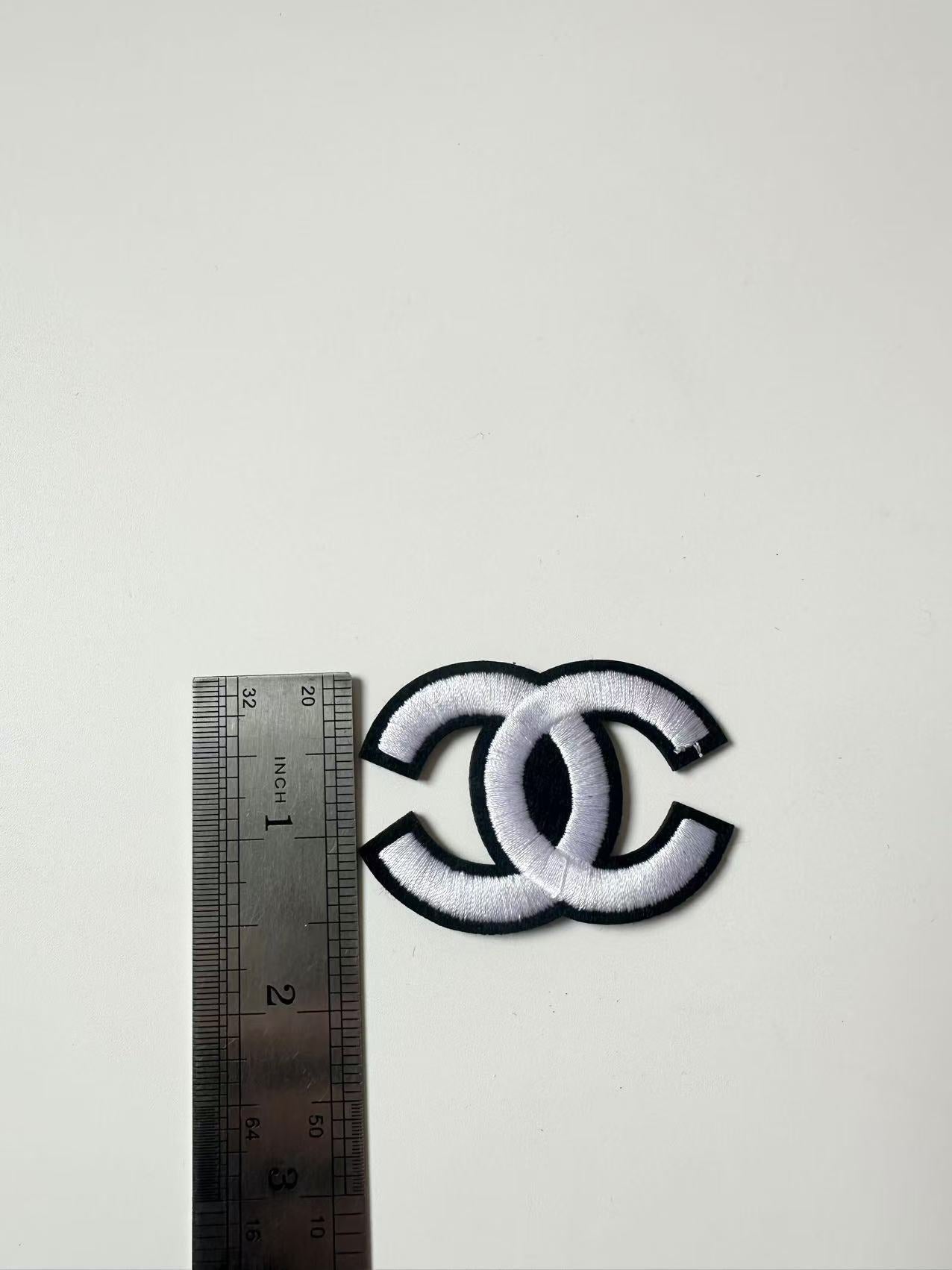 Craft Sewing Black and White Embroidery 2.3"x1.7" Chanel Patch By Pieces