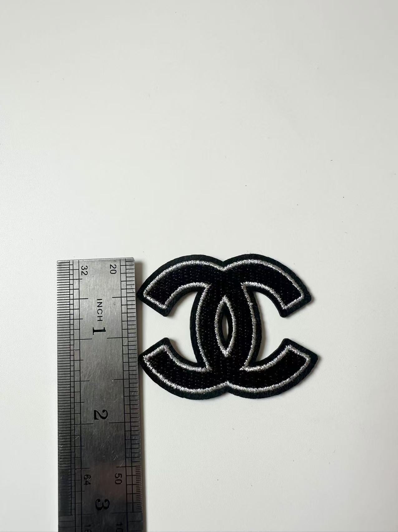 Craft Sewing Black and White Embroidery 2.3"x1.7" Chanel Patch By Pieces