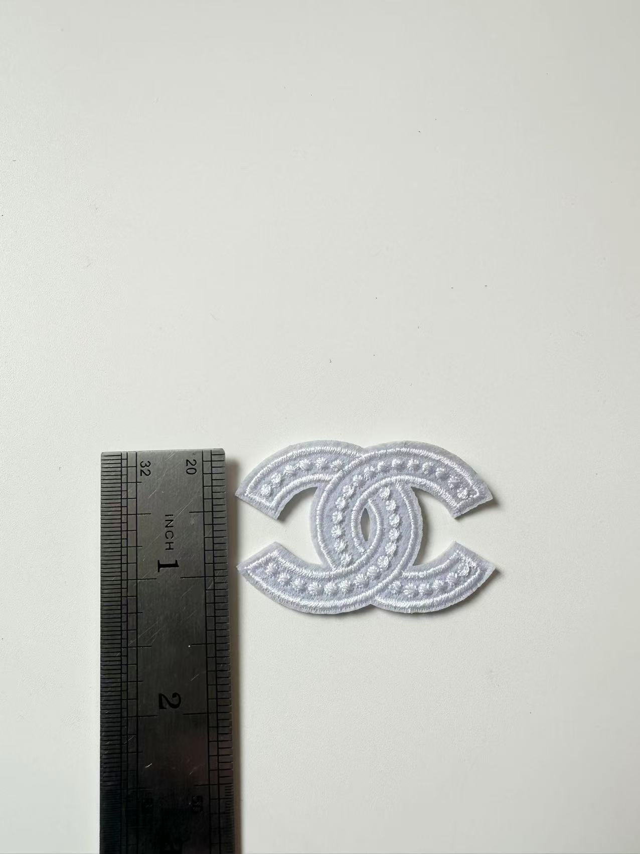 Craft Sewing Black and White Embroidery 2.1"x1.3" Chanel Patch By Pieces