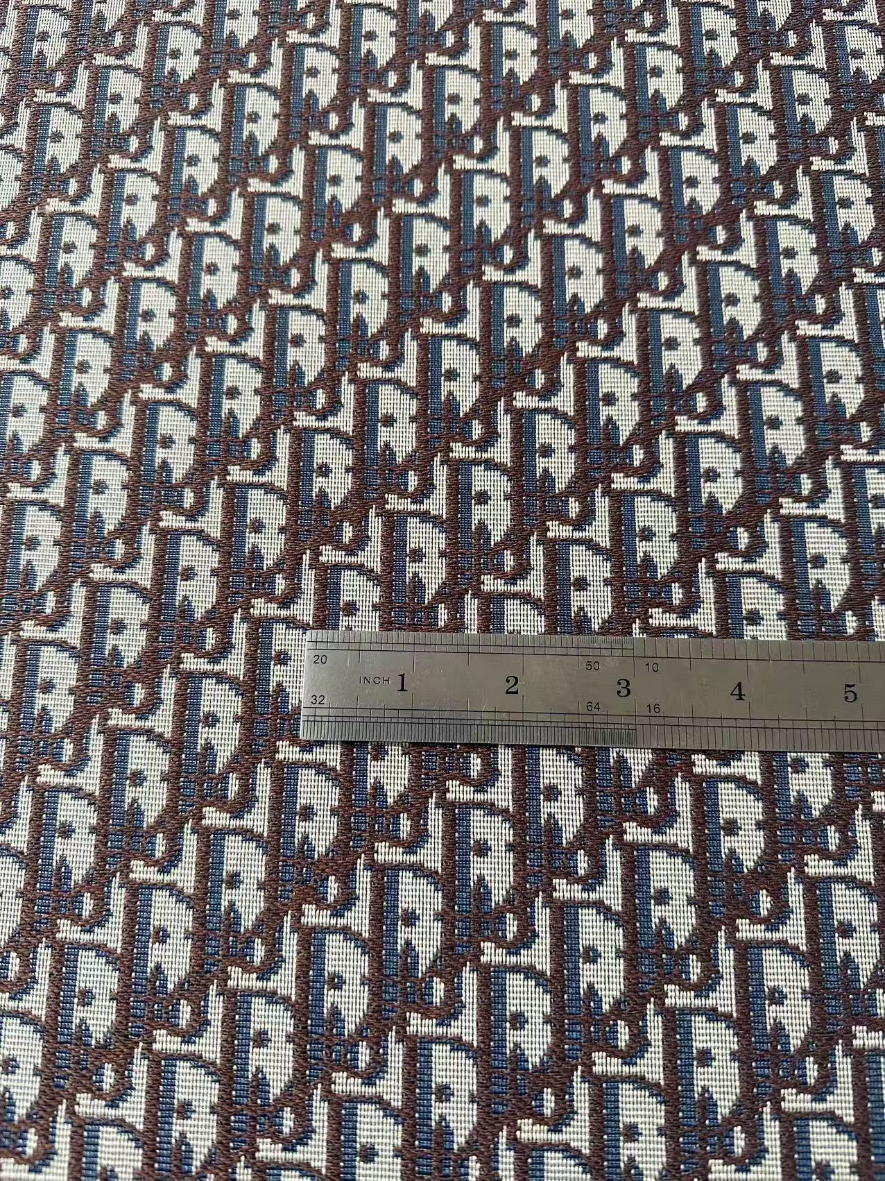 Craft Dior Canvas Jacquard Cloth Fabric For Handmade Bags, Sneaker, Hat Fabric By Yard(Coffee)