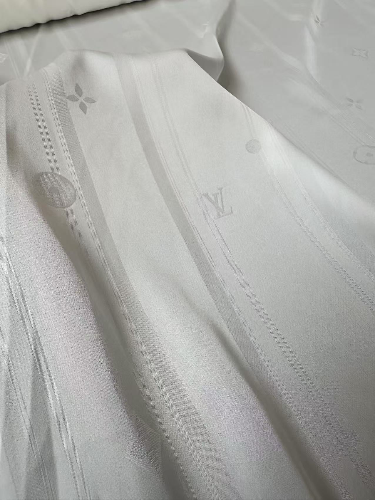 Craft LV White Silk Jacquard Cloth Fabric For Sewing Clothing By Yard