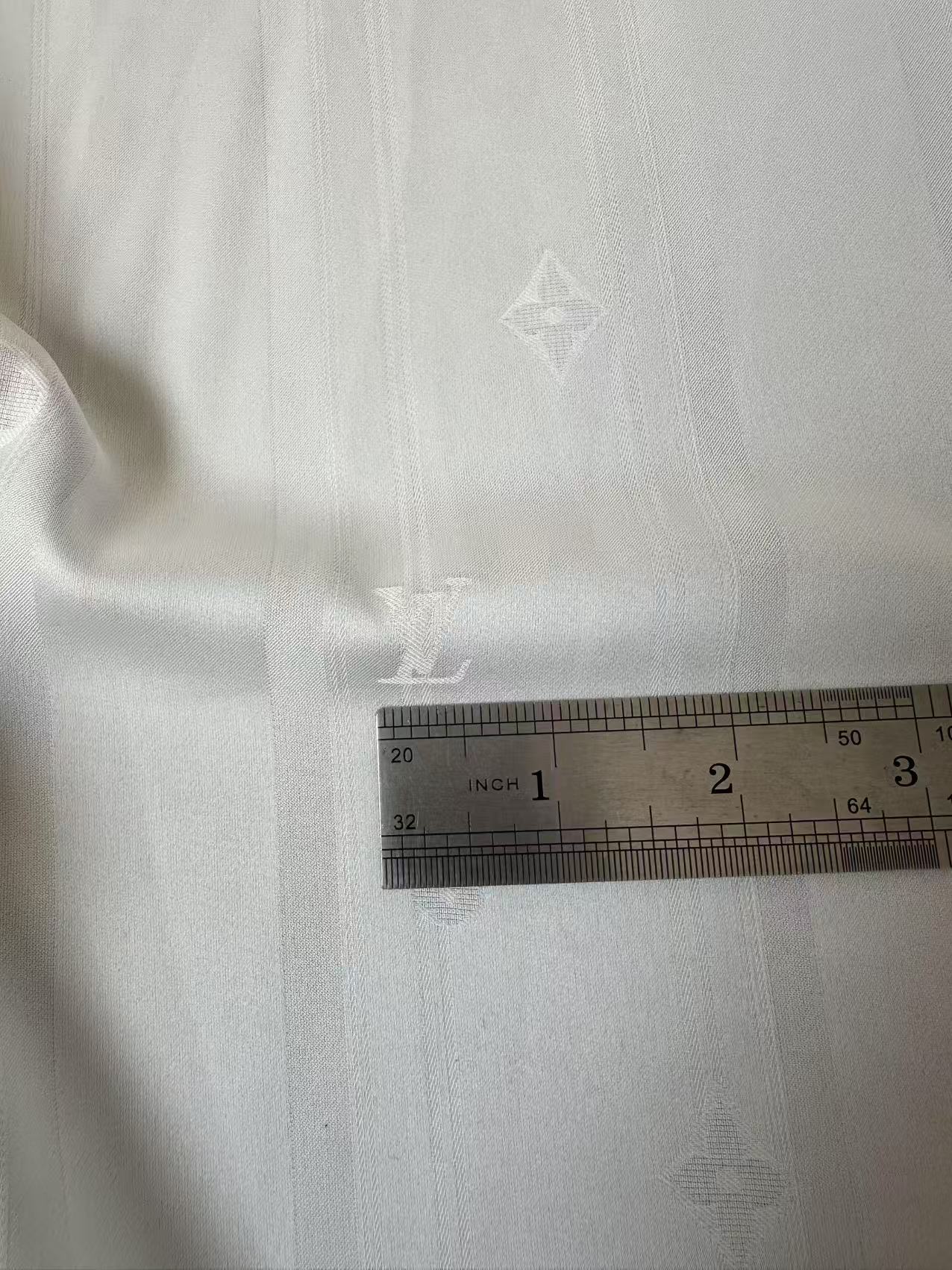 Craft LV White Silk Jacquard Cloth Fabric For Sewing Clothing By Yard