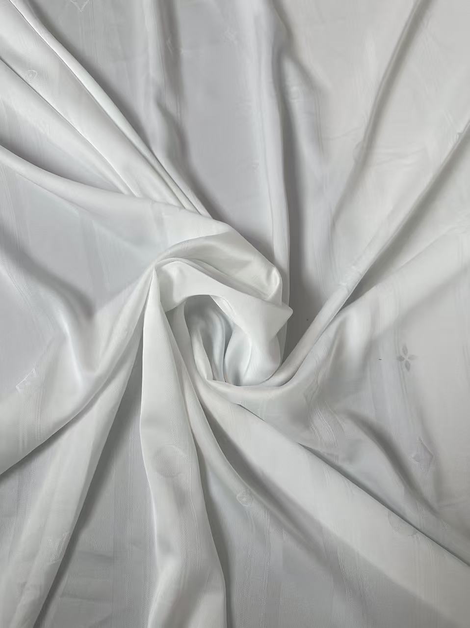 Craft LV White Silk Jacquard Cloth Fabric For Sewing Clothing By Yard