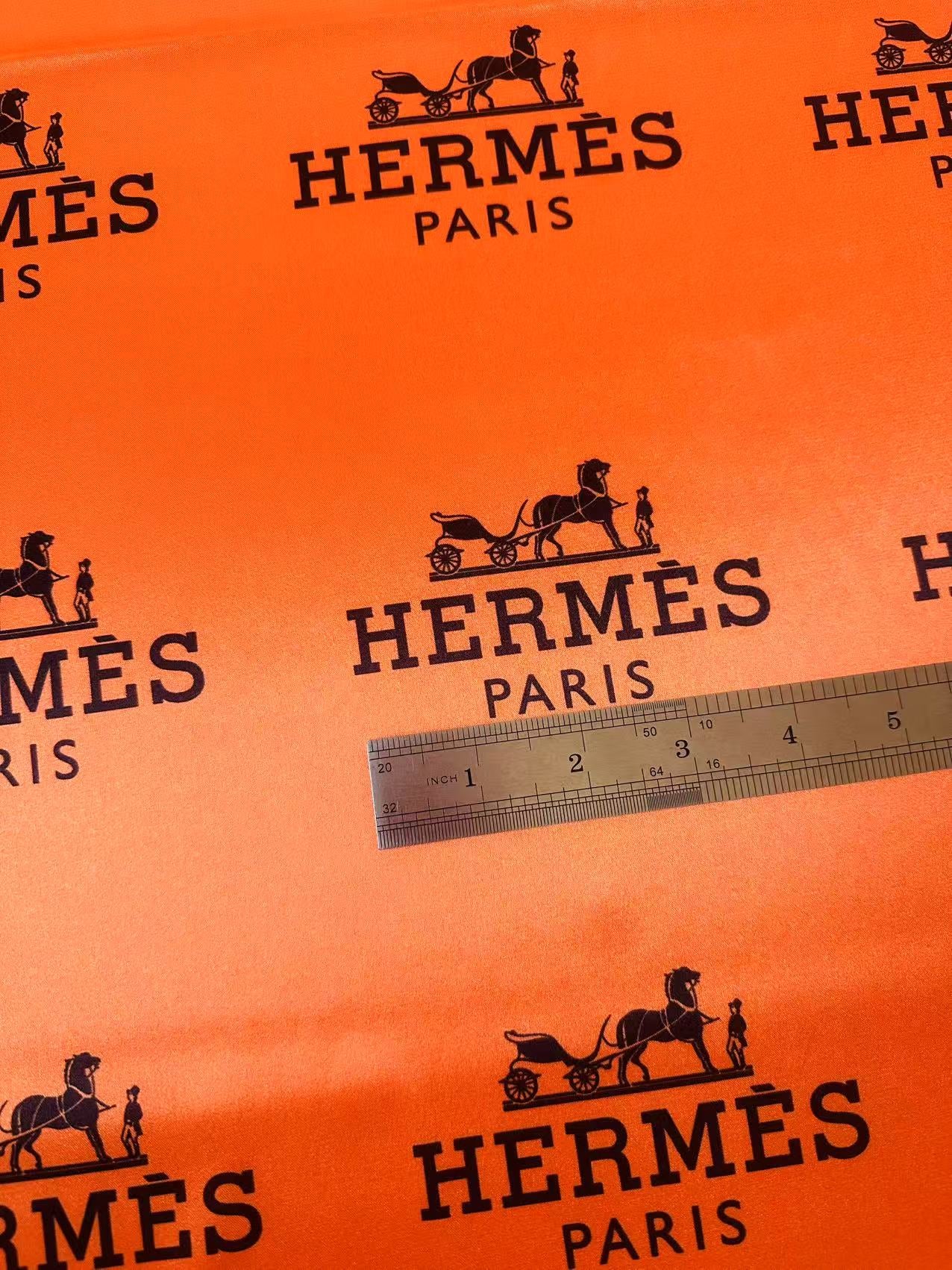 Classic Hermes Satin Shiny Cloth Fabric For Handmade Sewing Scarf ,Clothing Shoes By Yard