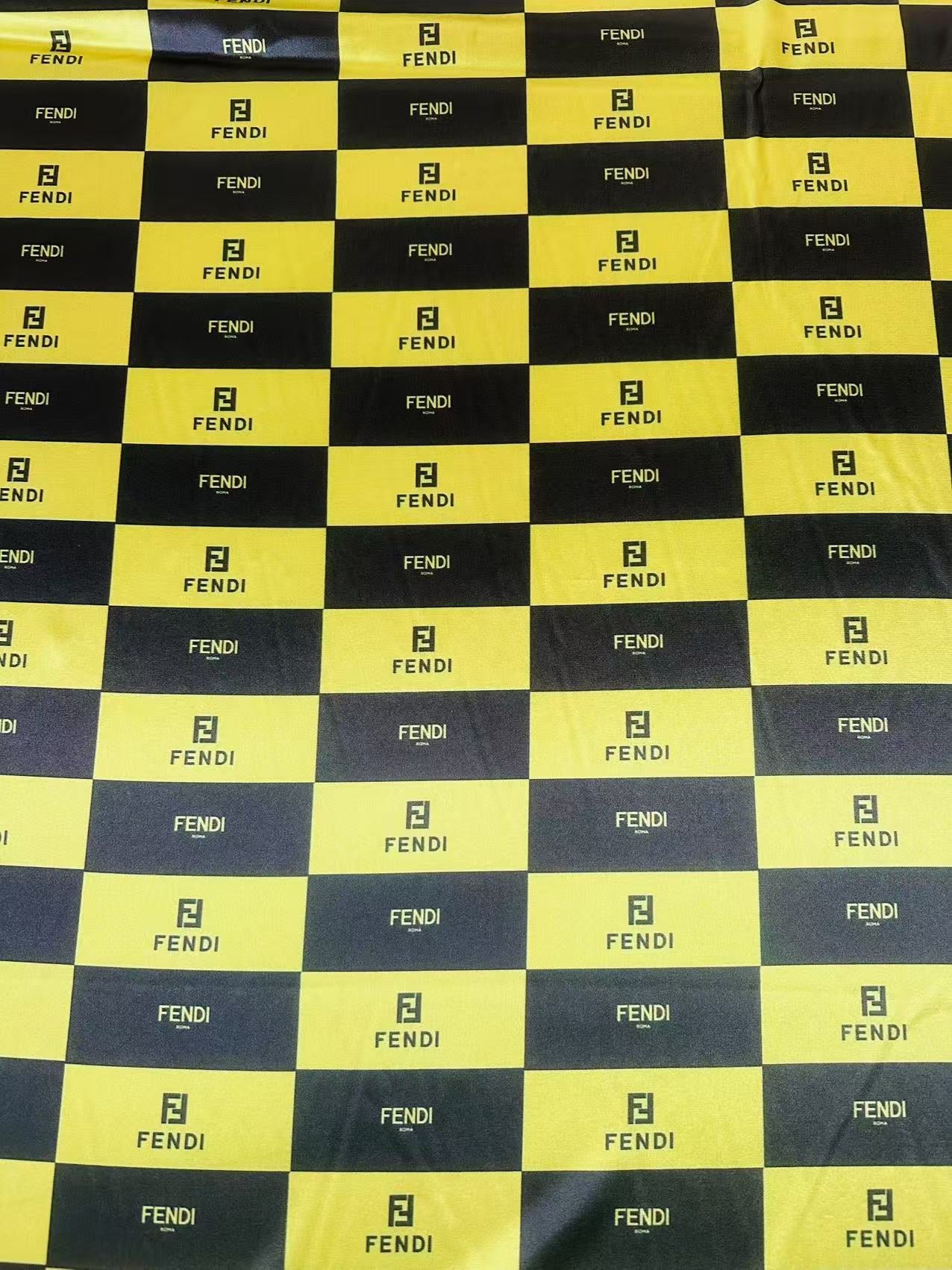 Classic Fendi Satin Shiny Cloth Fabric For Handmade Sewing Scarf ,Clothing Shoes By Yard