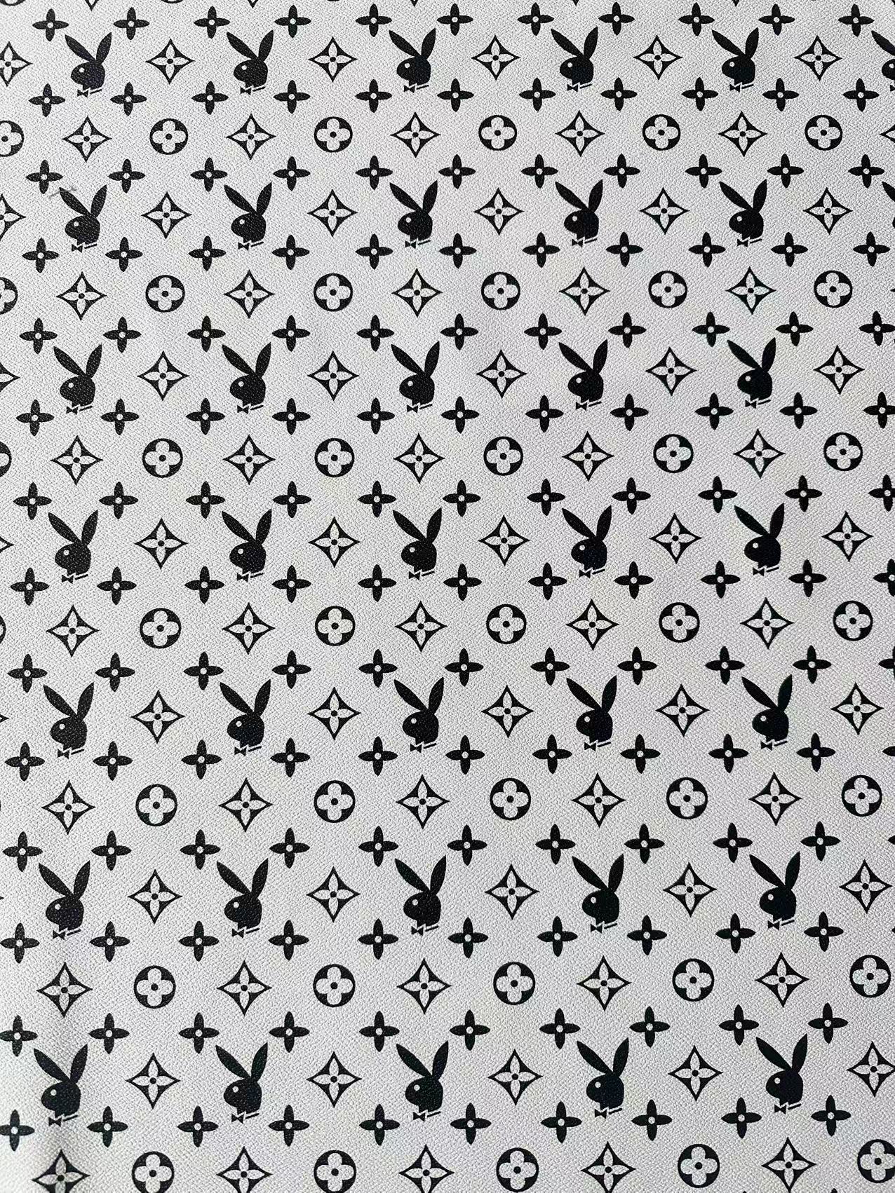 Craft LV With Playboy Leather Fabric For Handmade Sneaker, Upholstery Goods By Yard