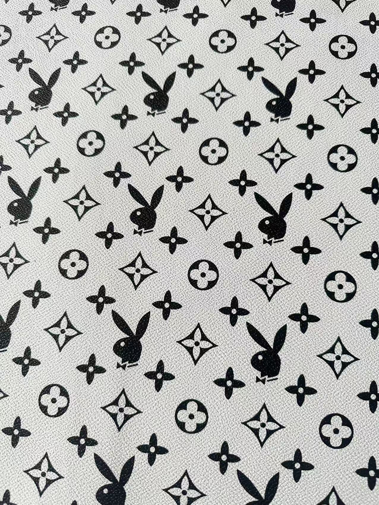 Craft LV With Playboy Leather Fabric For Handmade Sneaker, Upholstery Goods By Yard