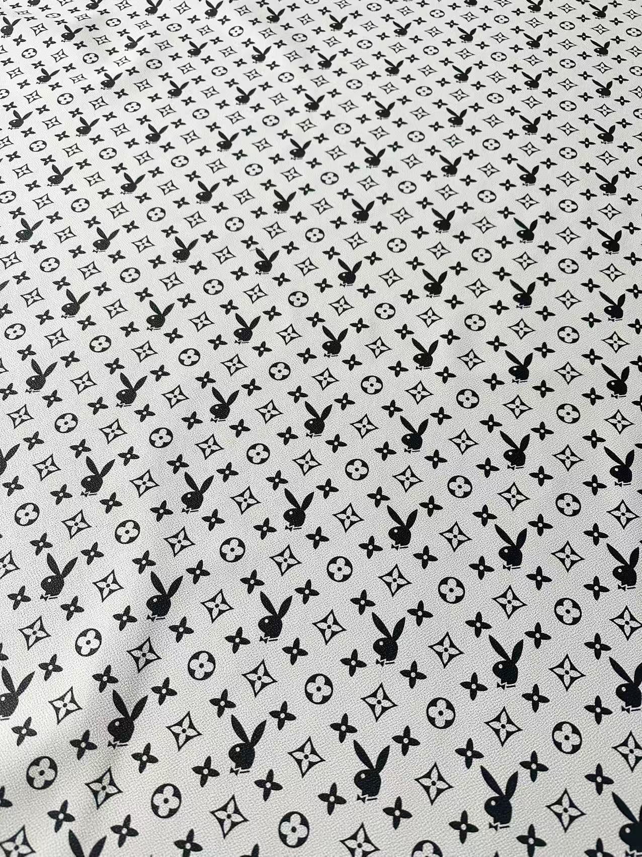 Craft LV With Playboy Leather Fabric For Handmade Sneaker, Upholstery Goods By Yard