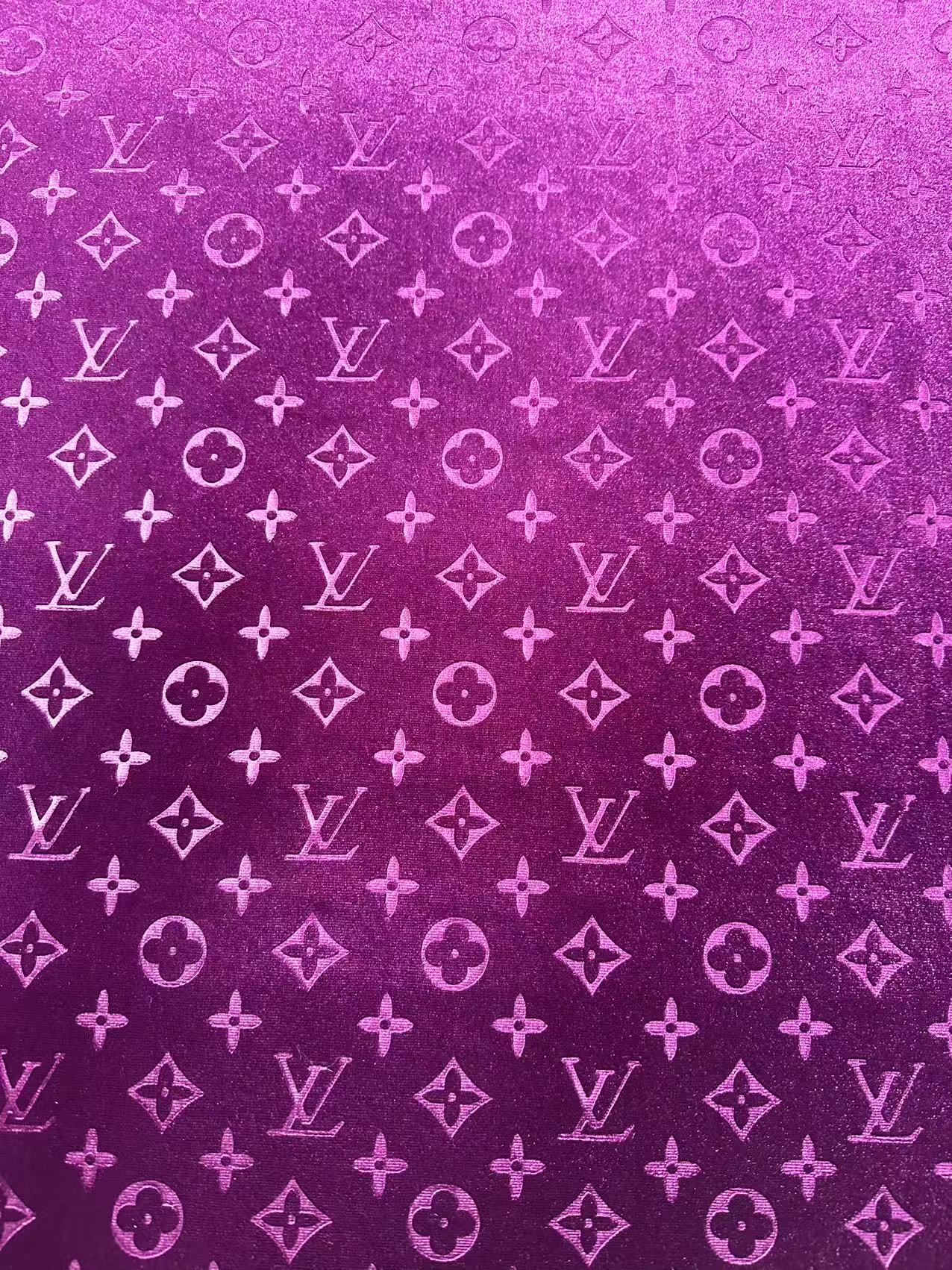 Popular Luxury LV Knitting Velvet Fabric For Handmade Sneaker,Car Upholstery and Apparel By Yard(Purple)
