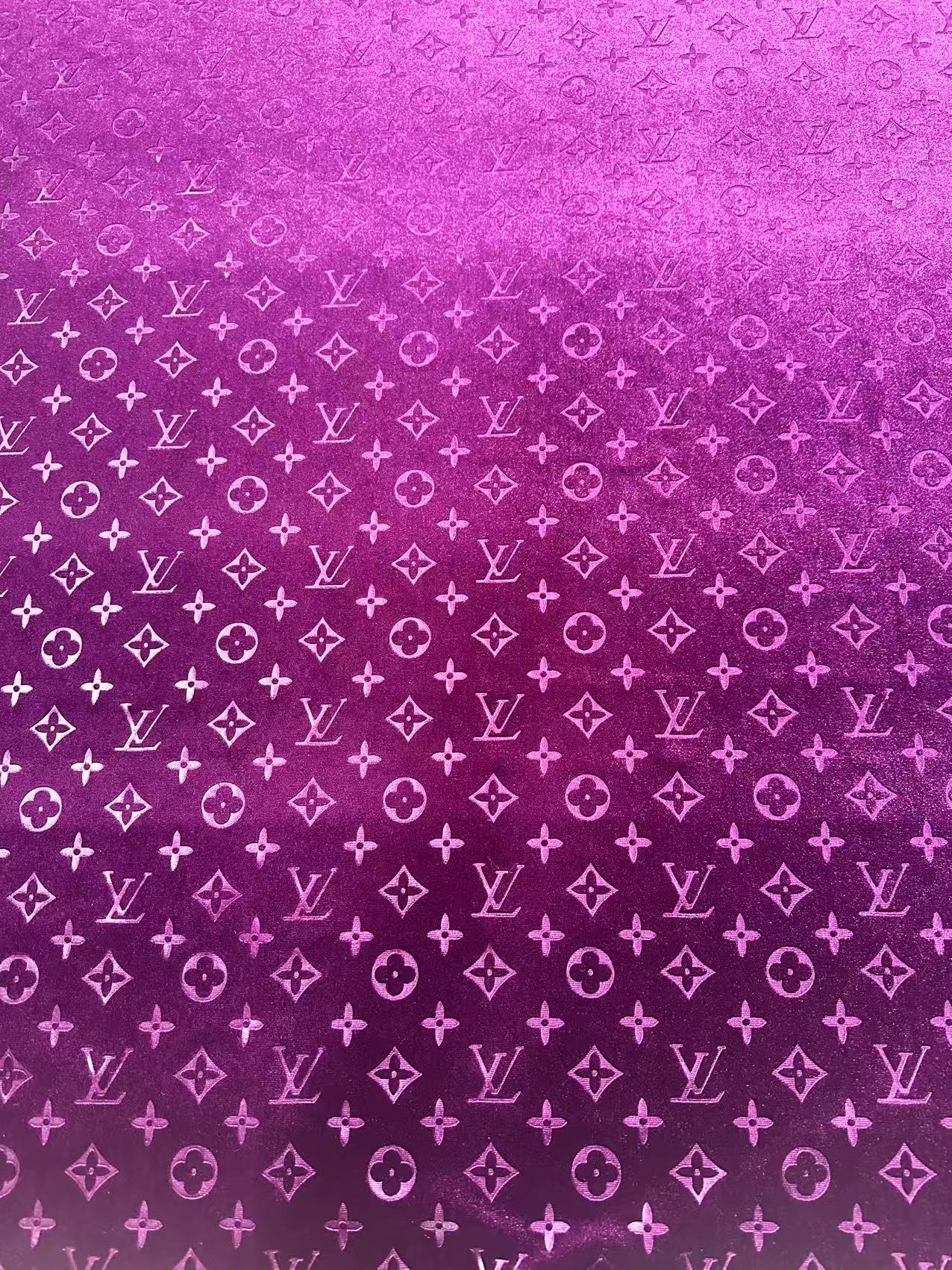 Popular Luxury LV Knitting Velvet Fabric For Handmade Sneaker,Car Upholstery and Apparel By Yard(Purple)