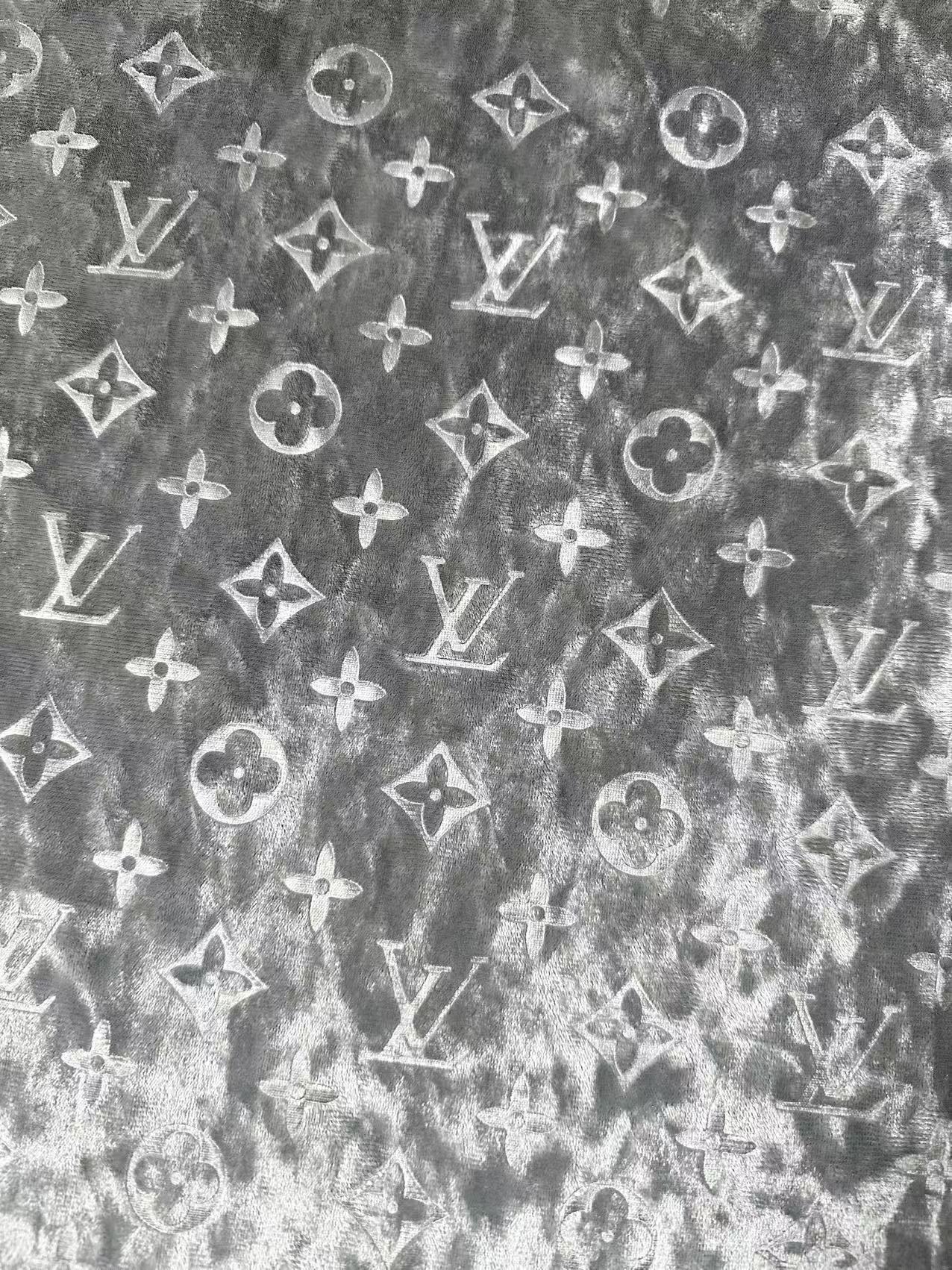 Popular Luxury LV Knitting Reflective Velvet Fabric For Handmade Sneaker,Dress Clothing and Apparel By Yard(Gray)