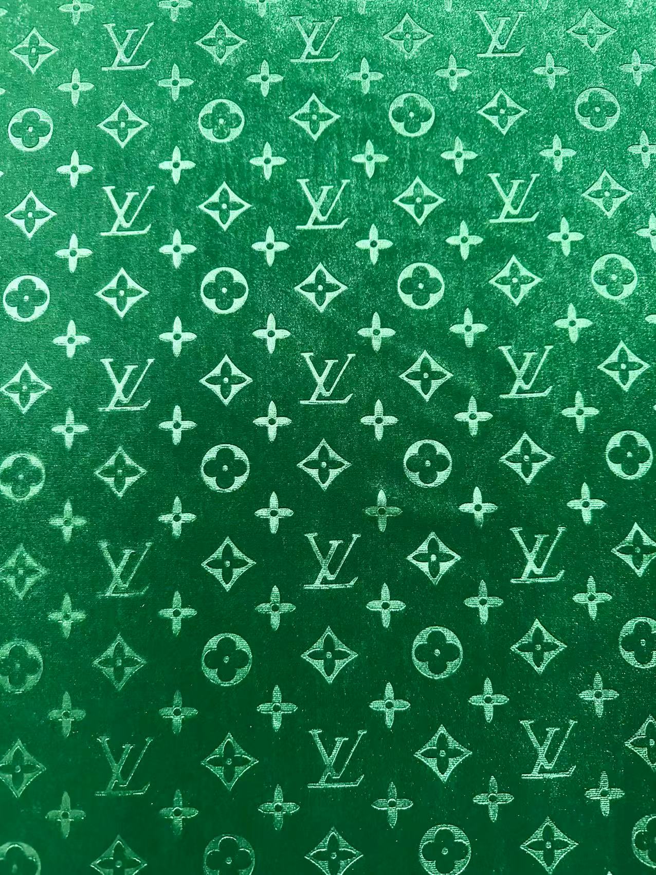 Popular Luxury LV Knitting Velvet Fabric For Handmade Sneaker,Car Upholstery and Apparel By Yard(Forest Green)