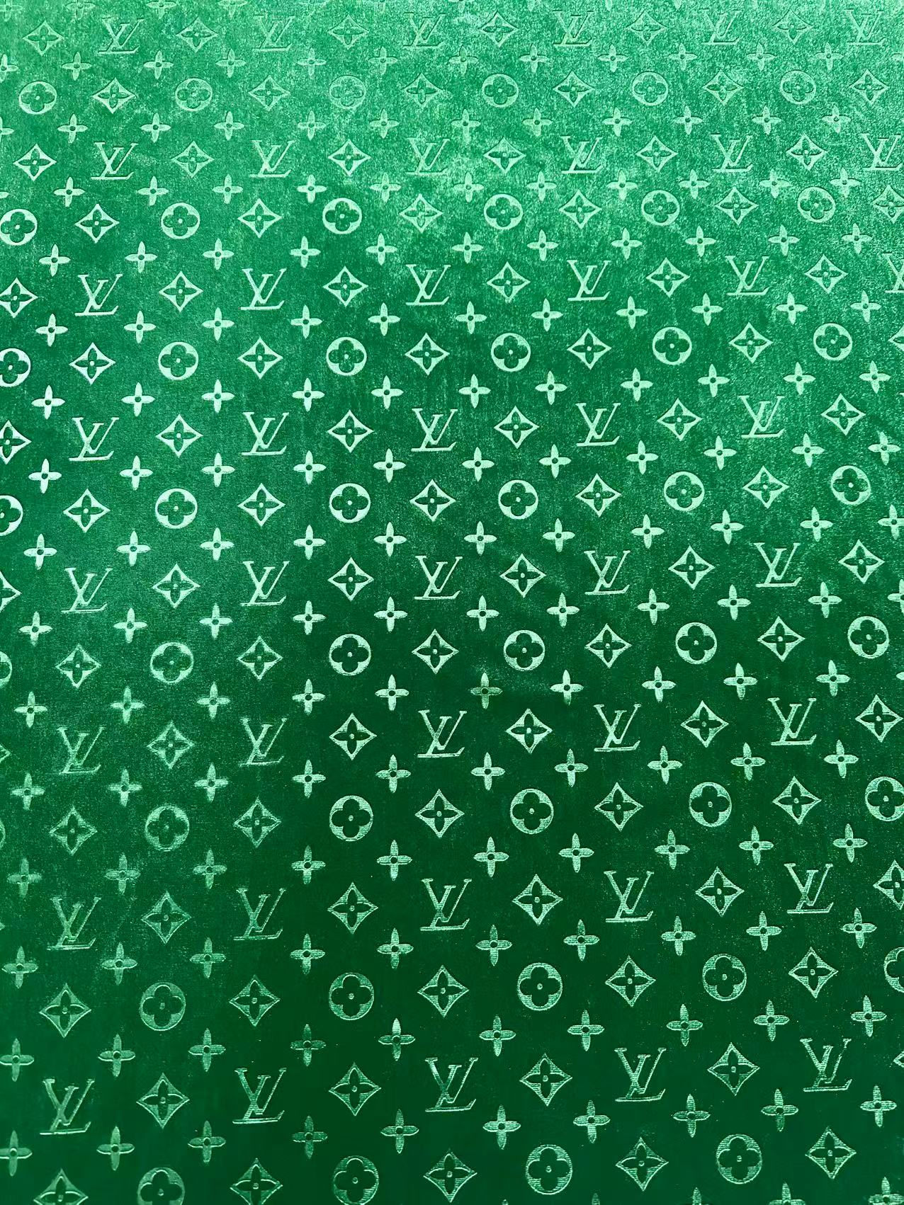 Popular Luxury LV Knitting Velvet Fabric For Handmade Sneaker,Car Upholstery and Apparel By Yard(Forest Green)