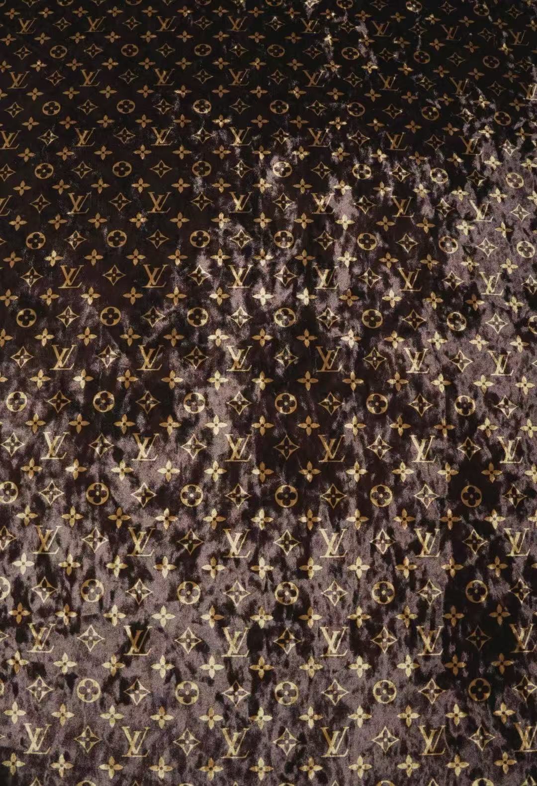 Craft Luxury LV Knitting Velvet Fabric For Handmade Sneaker,Car Upholstery and Clothing By Yard (Brown)