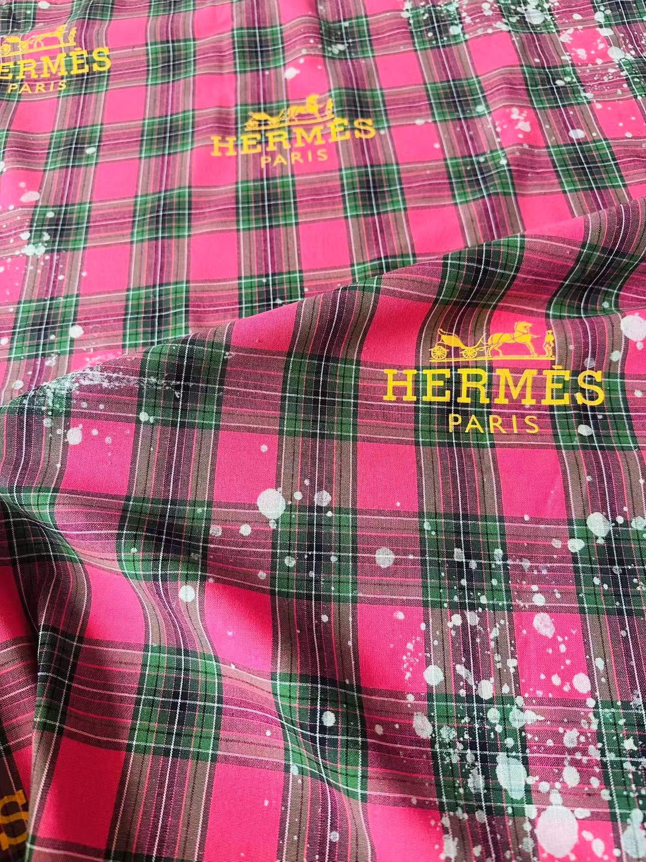 Craft 100% Cotton Hermes Yarn-dyed Plaid Shirt Fabric For Handmade Clothing,Shoes Goods By Yard (Hot Pink)