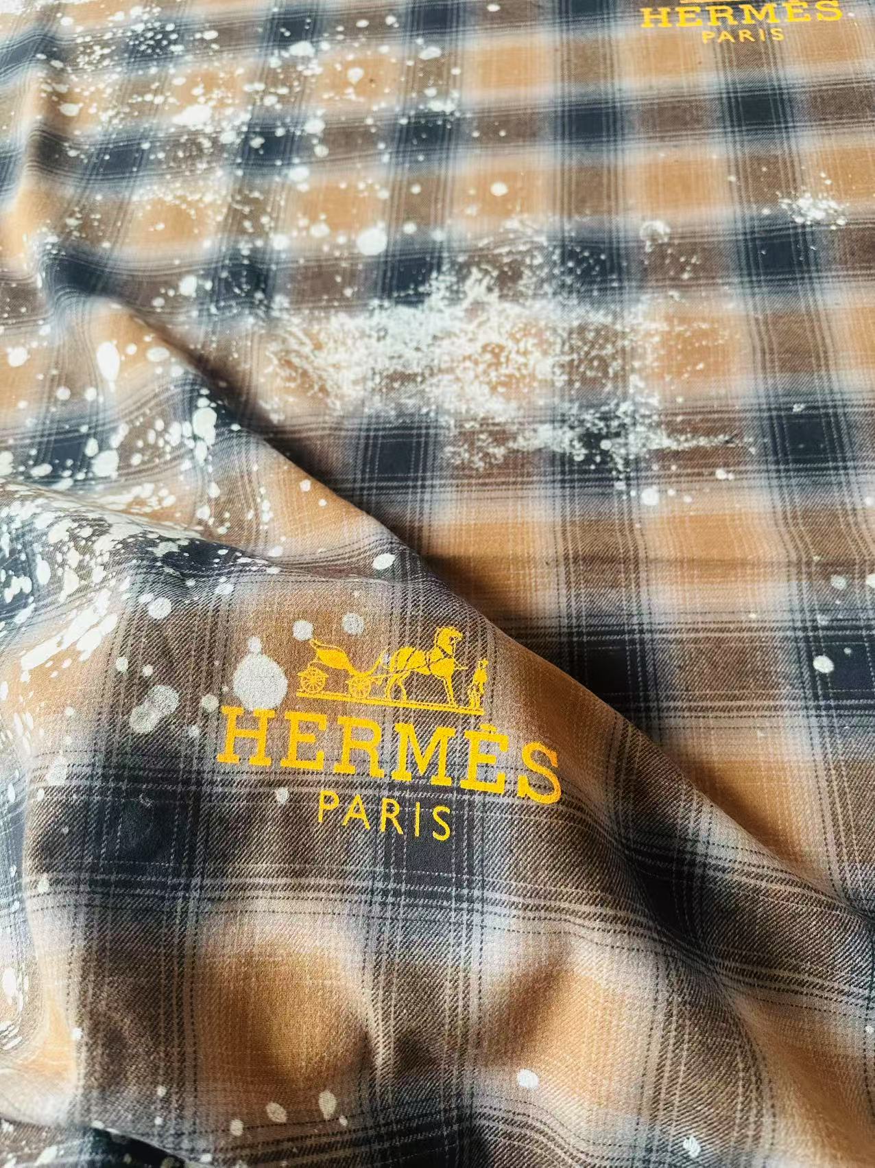 Thick Texture 100% Cotton Hermes Yarn-dyed Plaid Shirt Fabric For Handmade Clothing,Shoes Goods By Yard (Yellow)