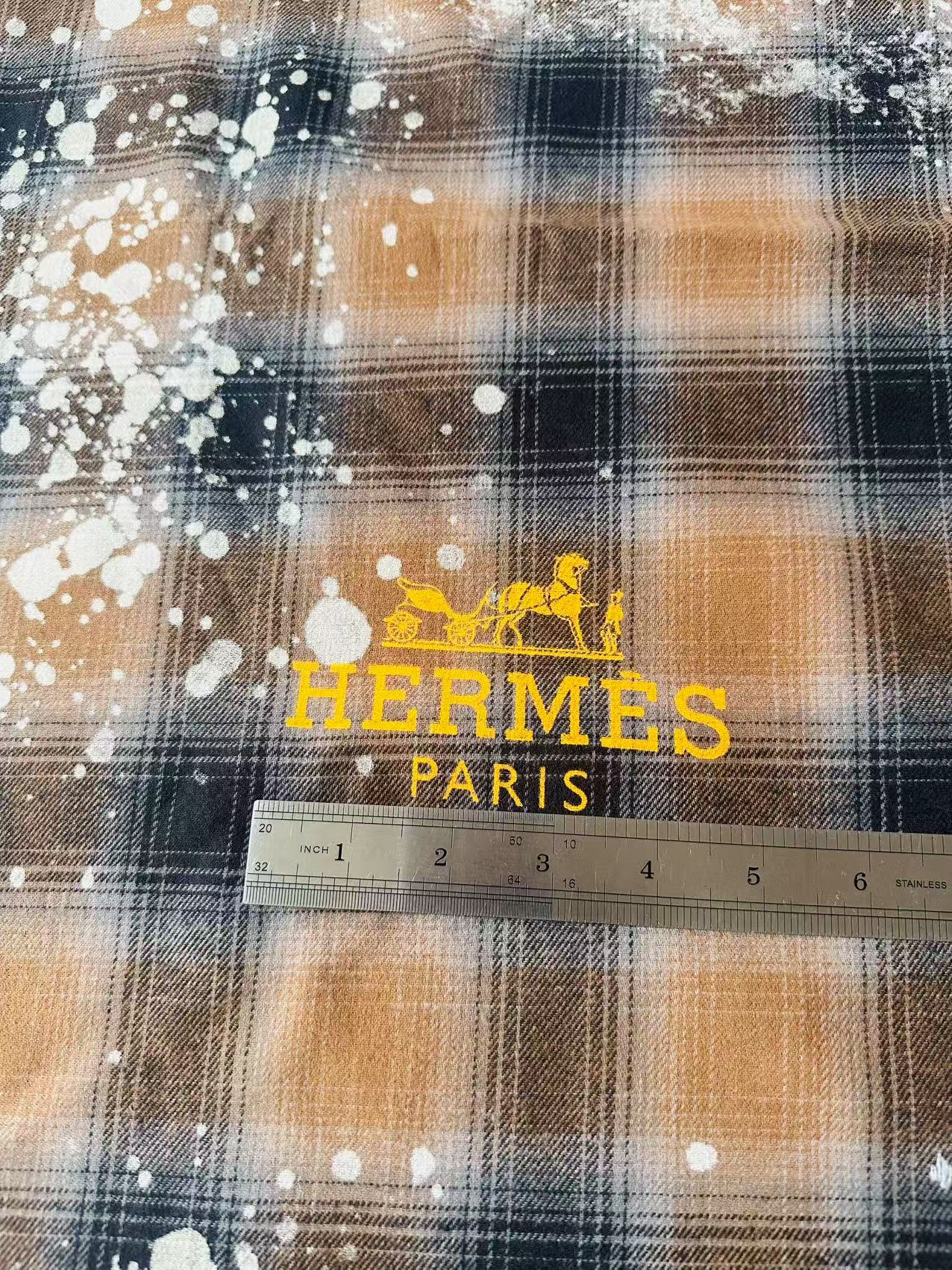 Thick Texture 100% Cotton Hermes Yarn-dyed Plaid Shirt Fabric For Handmade Clothing,Shoes Goods By Yard (Yellow)
