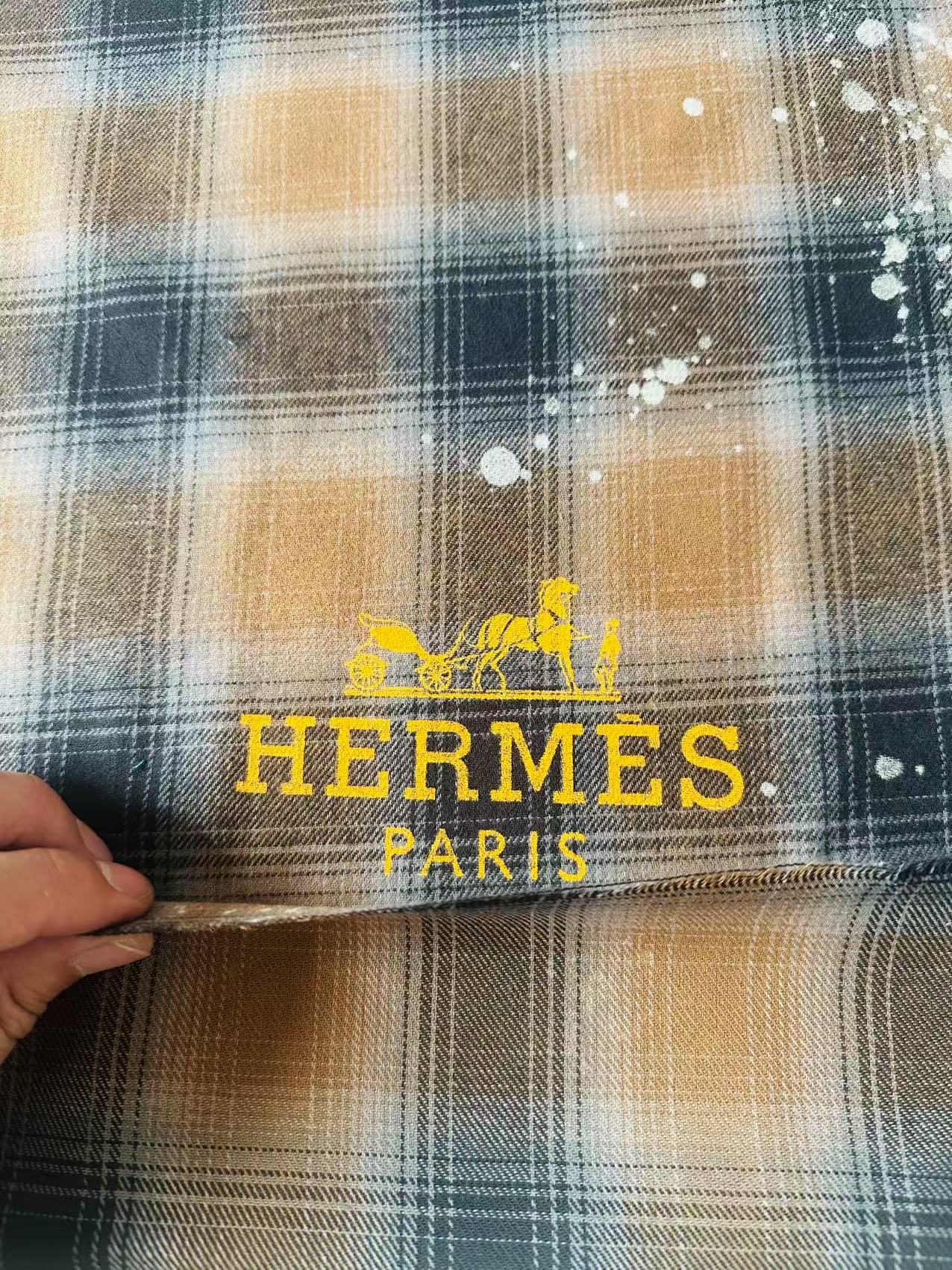 Thick Texture 100% Cotton Hermes Yarn-dyed Plaid Shirt Fabric For Handmade Clothing,Shoes Goods By Yard (Yellow)