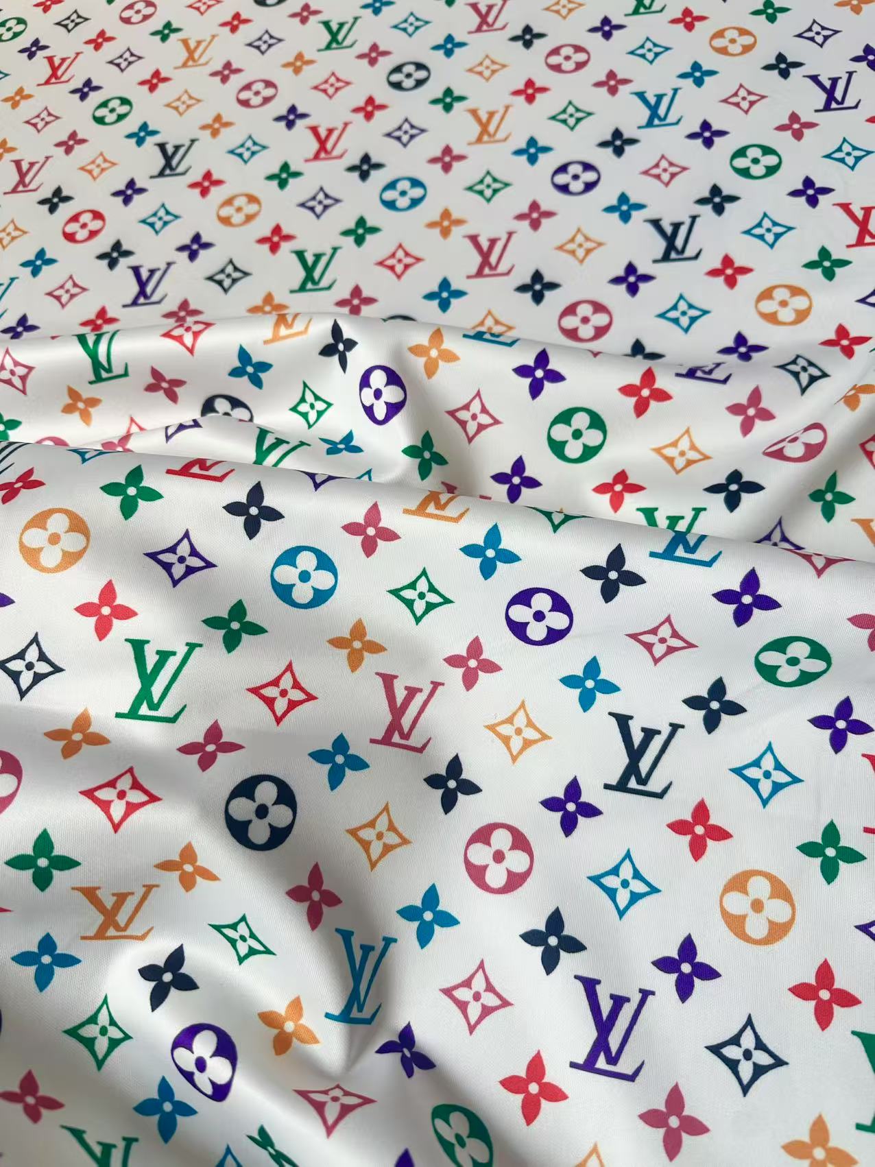 Fashion Colorful LV Air Layer Knitting Cloth Fabric For Handmde Clothing ,Dress,Sneaker Handicraft By Yard