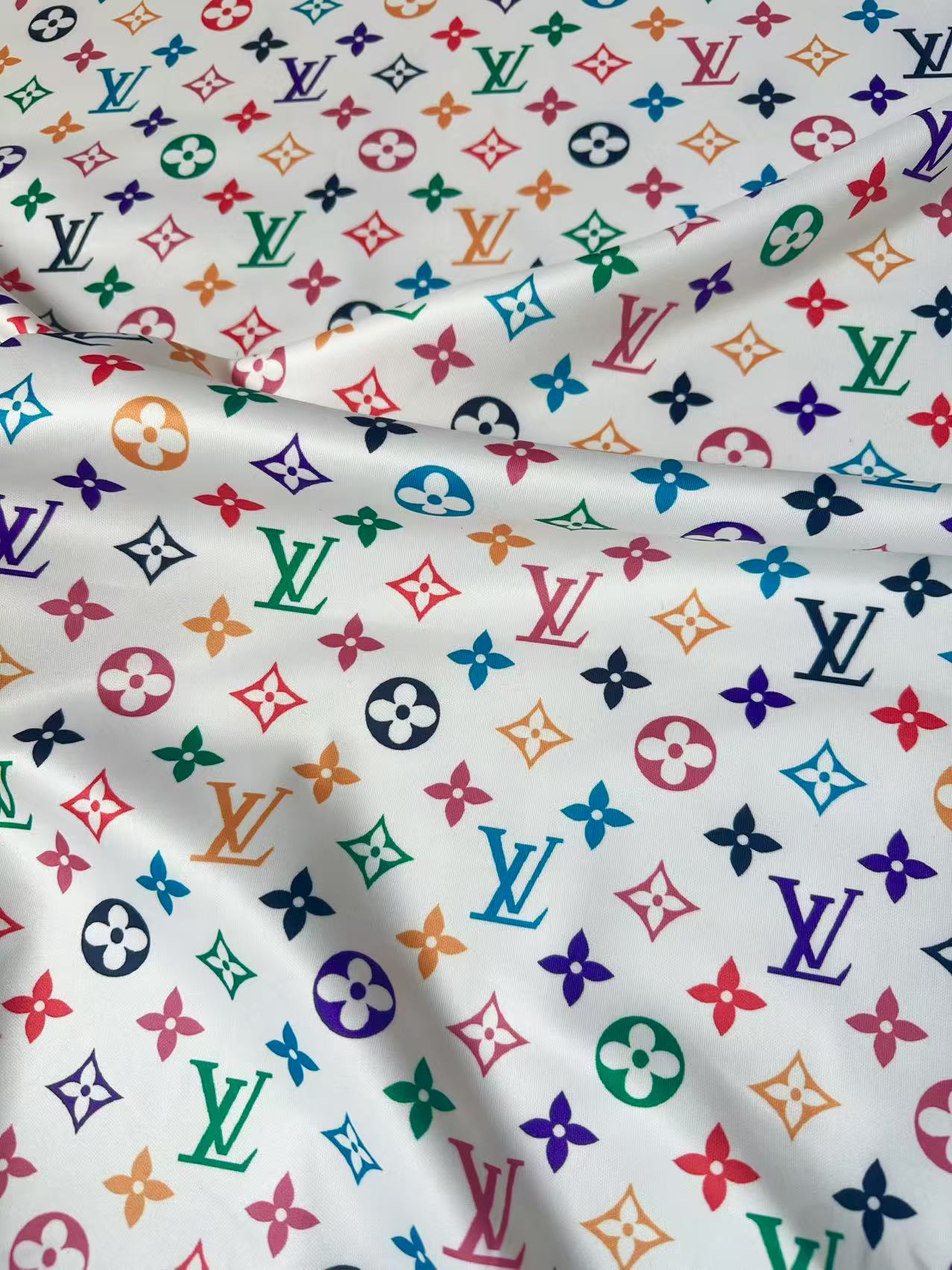 Fashion Colorful LV Air Layer Knitting Cloth Fabric For Handmde Clothing ,Dress,Sneaker Handicraft By Yard