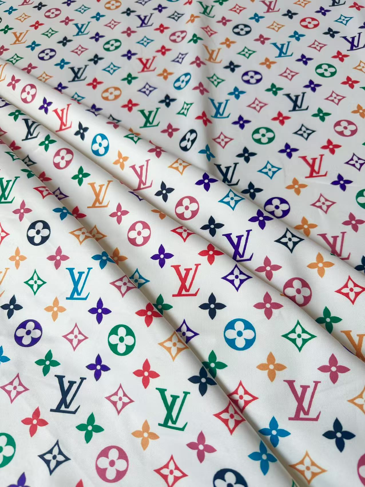 Fashion Colorful LV Air Layer Knitting Cloth Fabric For Handmde Clothing ,Dress,Sneaker Handicraft By Yard