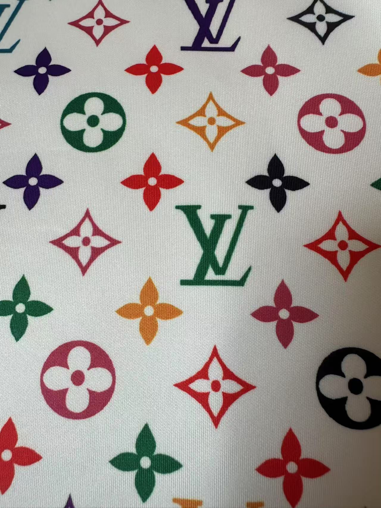 Fashion Colorful LV Air Layer Knitting Cloth Fabric For Handmde Clothing ,Dress,Sneaker Handicraft By Yard