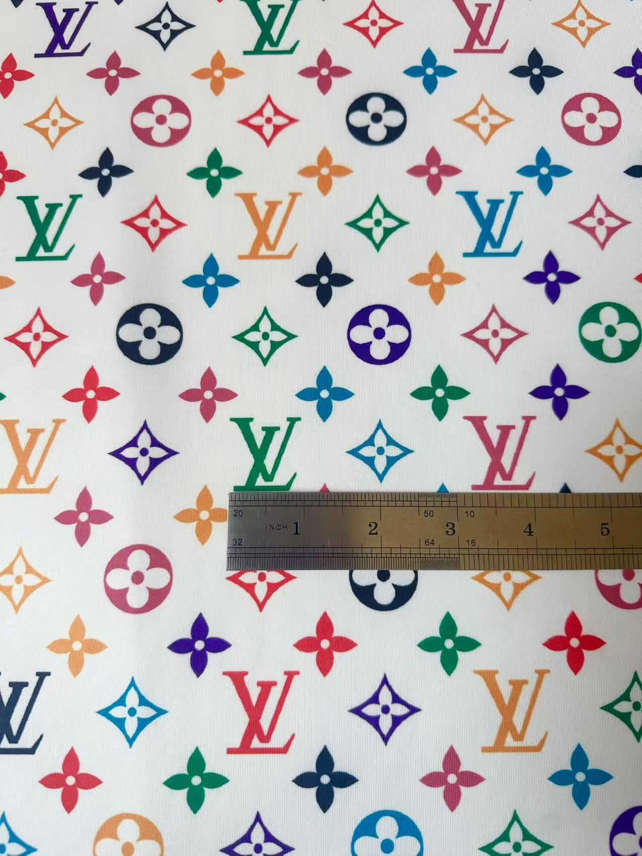 Fashion Colorful LV Air Layer Knitting Cloth Fabric For Handmde Clothing ,Dress,Sneaker Handicraft By Yard
