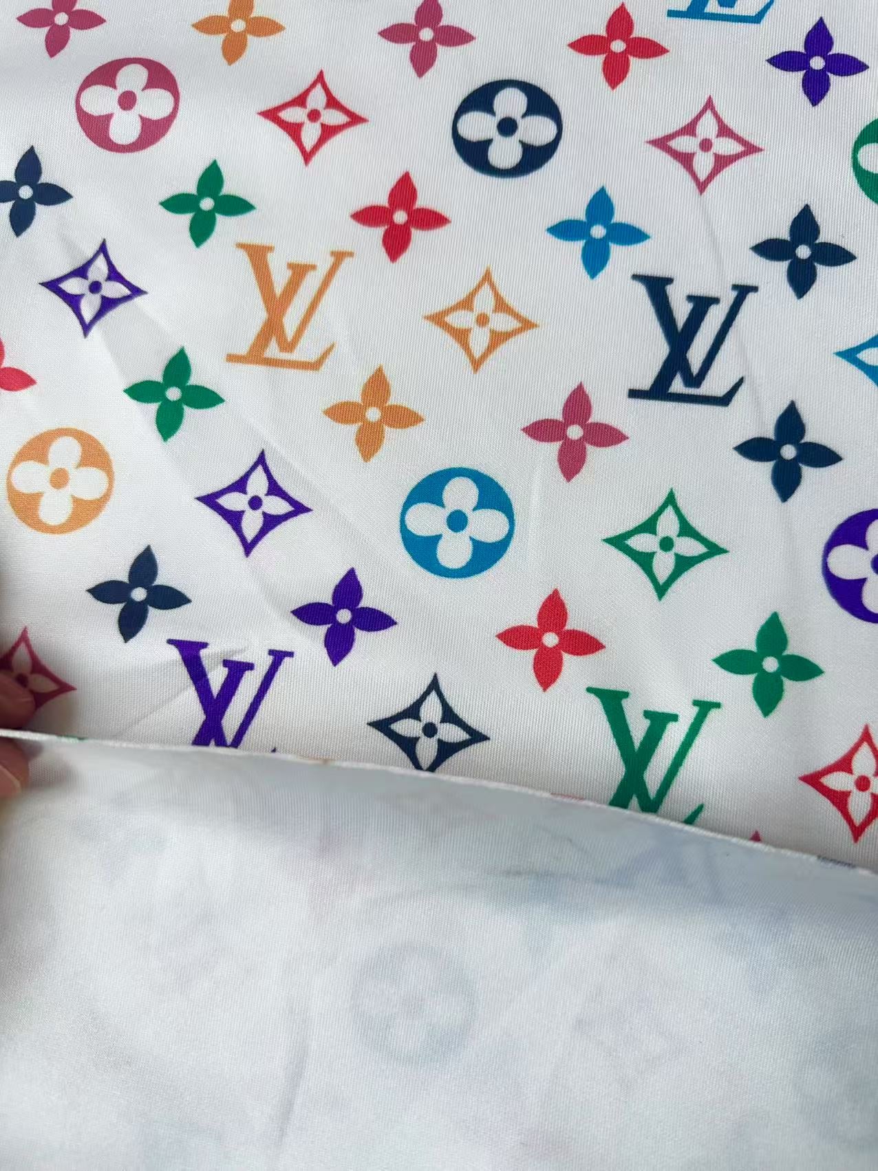 Fashion Colorful LV Air Layer Knitting Cloth Fabric For Handmde Clothing ,Dress,Sneaker Handicraft By Yard