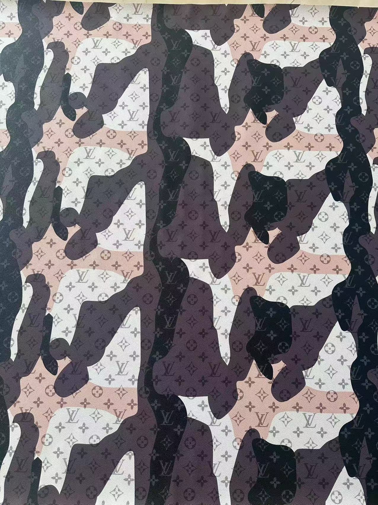 Fashion Splicing Design LV Leather Fabric For Handmade Shoes, Upholstery Handicraft Goods By Yard