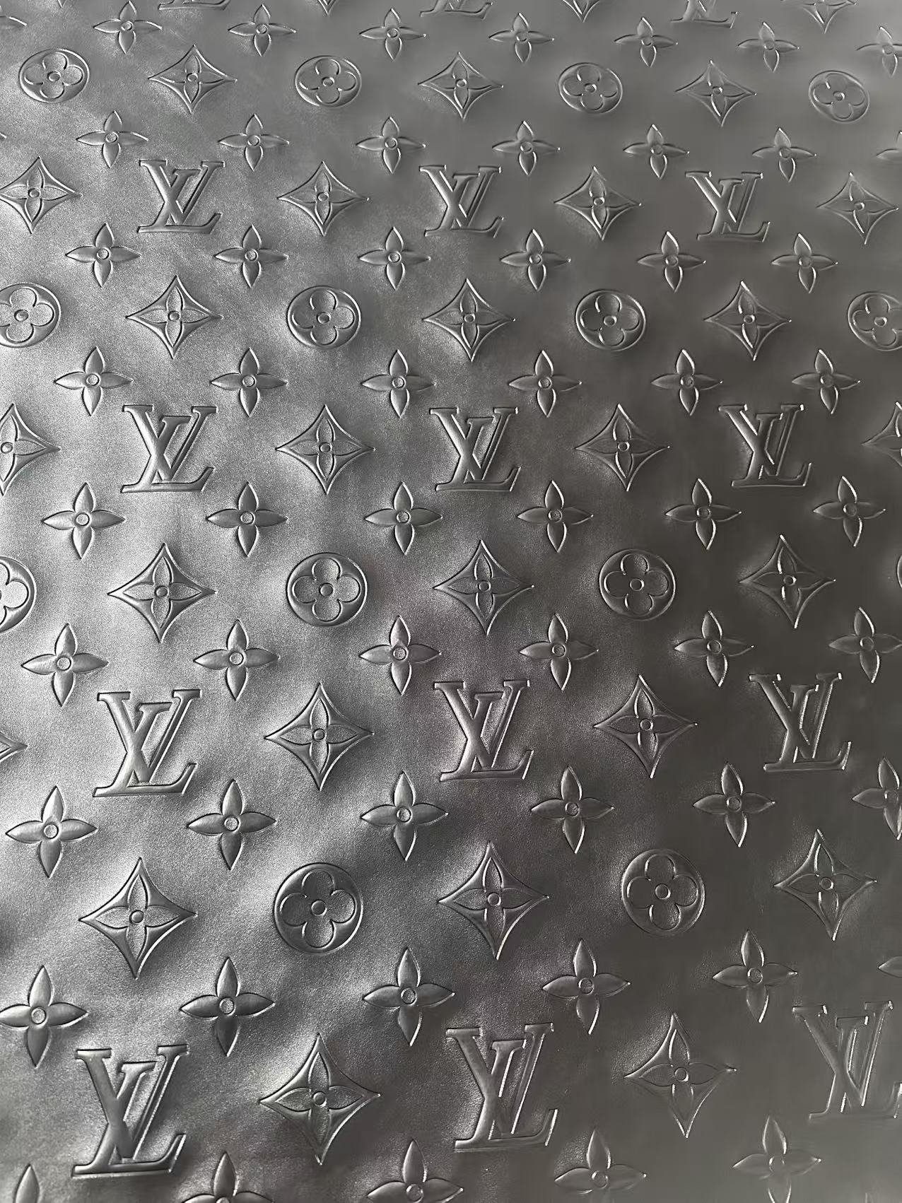Craft 2.5 Inch LV Black Embossed Leather For Handmade Upholstery,Shoes Goods By Yard