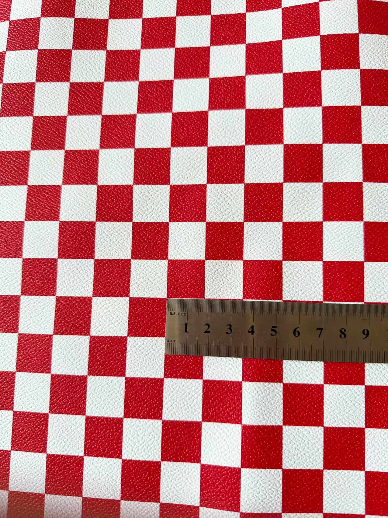 Fashion 18MM Black With Red Plaid Leather For Handmade Goods