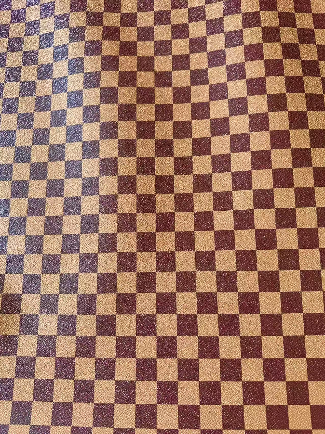 Fashion 18MM Brown Plaid Leather For Handmade Goods