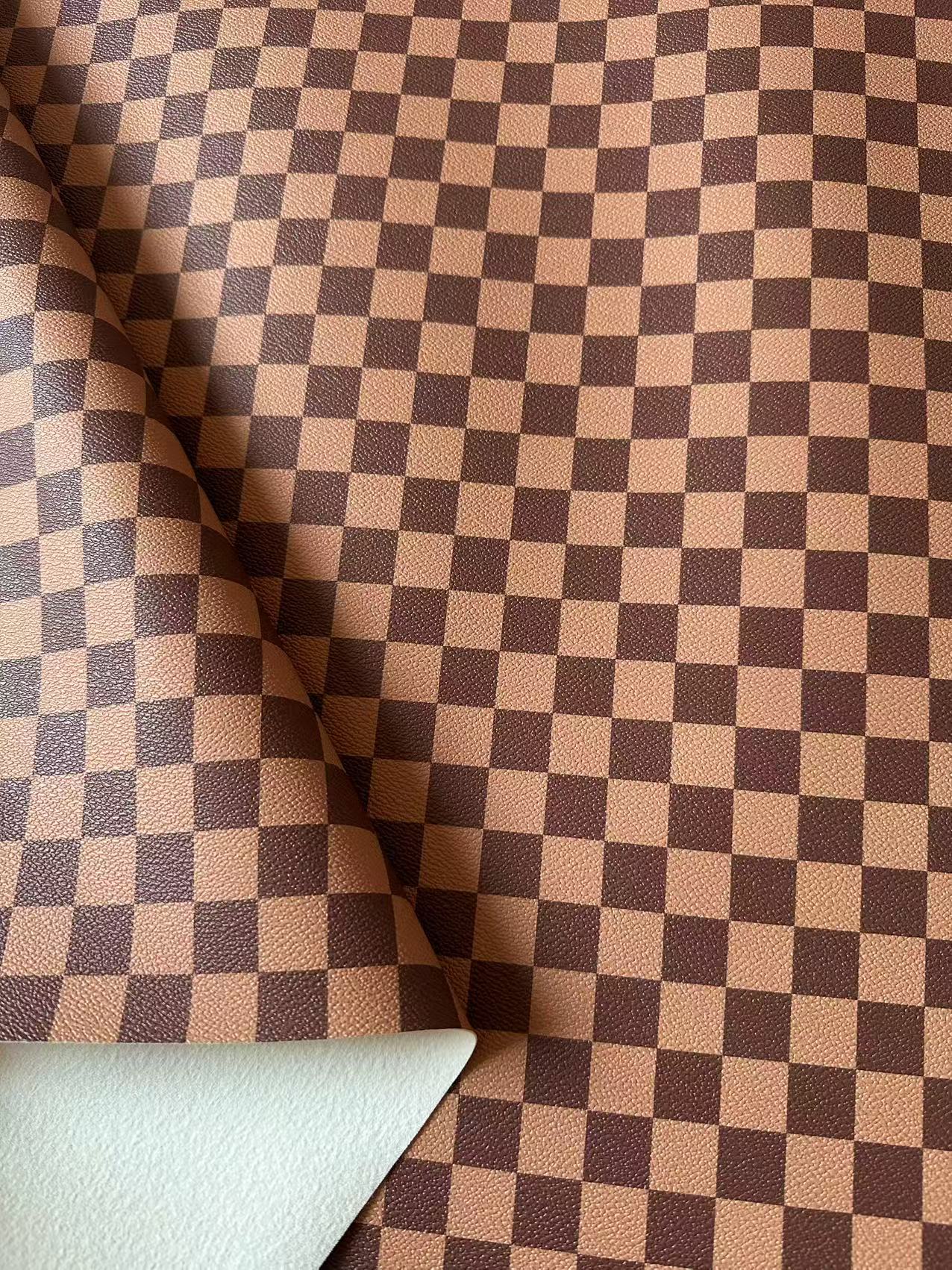 Fashion 18MM Brown Plaid Leather For Handmade Goods