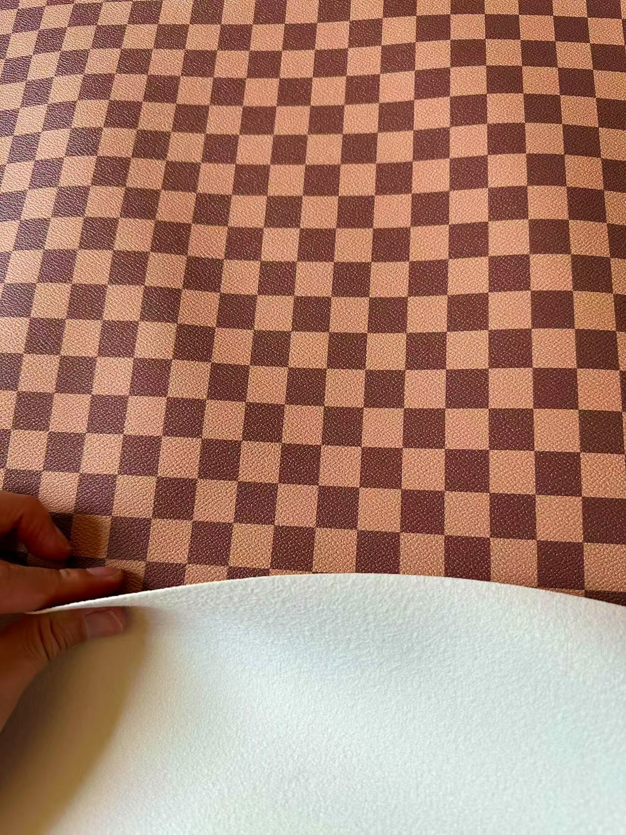 Fashion 18MM Brown Plaid Leather For Handmade Goods