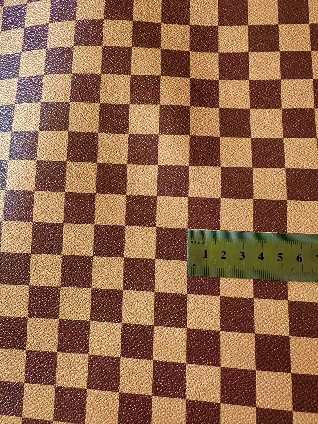 Fashion 18MM Brown Plaid Leather For Handmade Goods