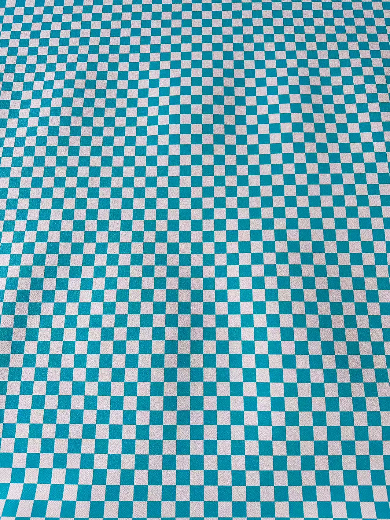 Fashion 18MM Sky Blue With White Plaid Leather For Handmade Goods